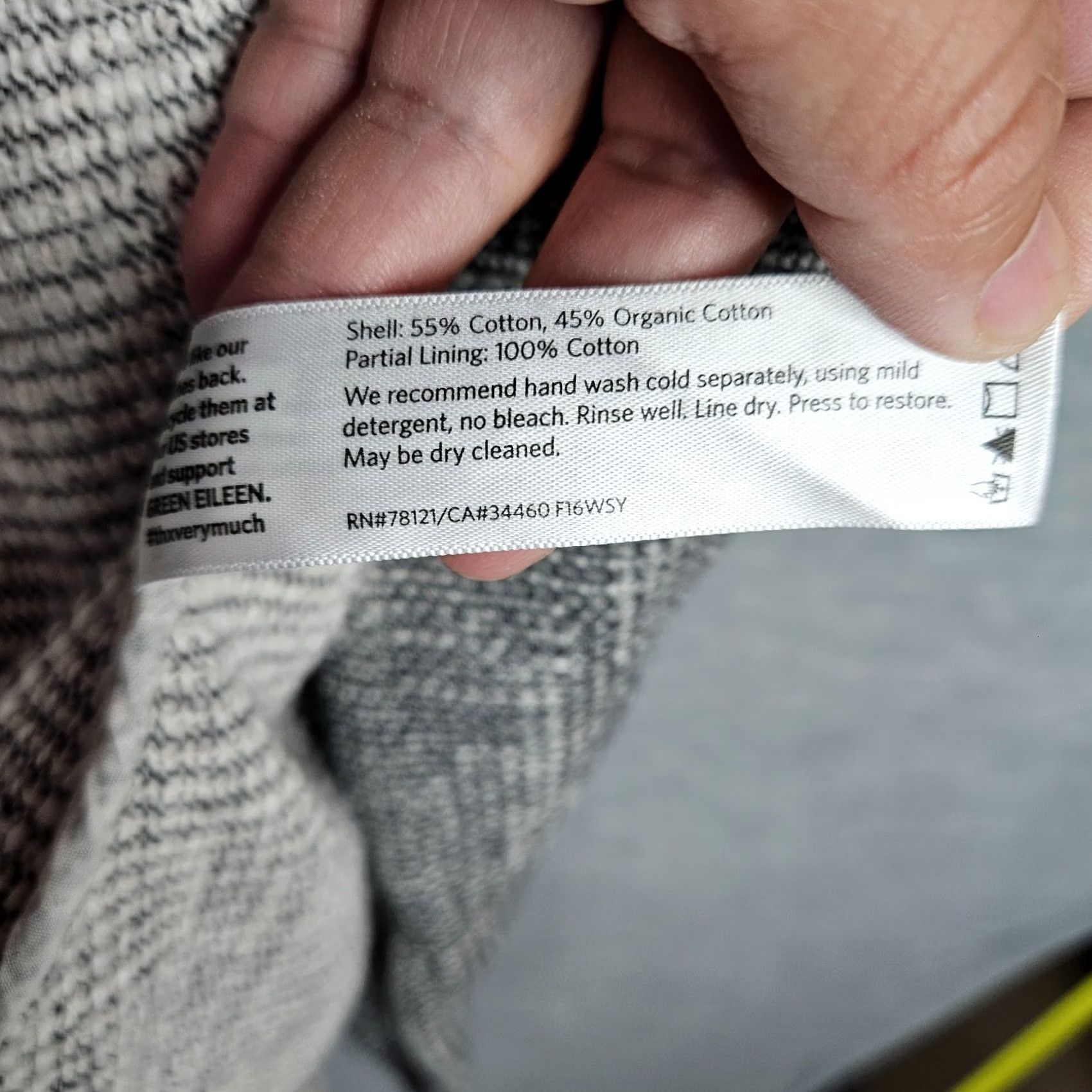 Eileen Fisher Eileen Fisher Women's Grey Cotton Tweed 3/4 Sleeve Open Front Jacket Sz S Size S / US 4 / IT 40 - 6 Thumbnail
