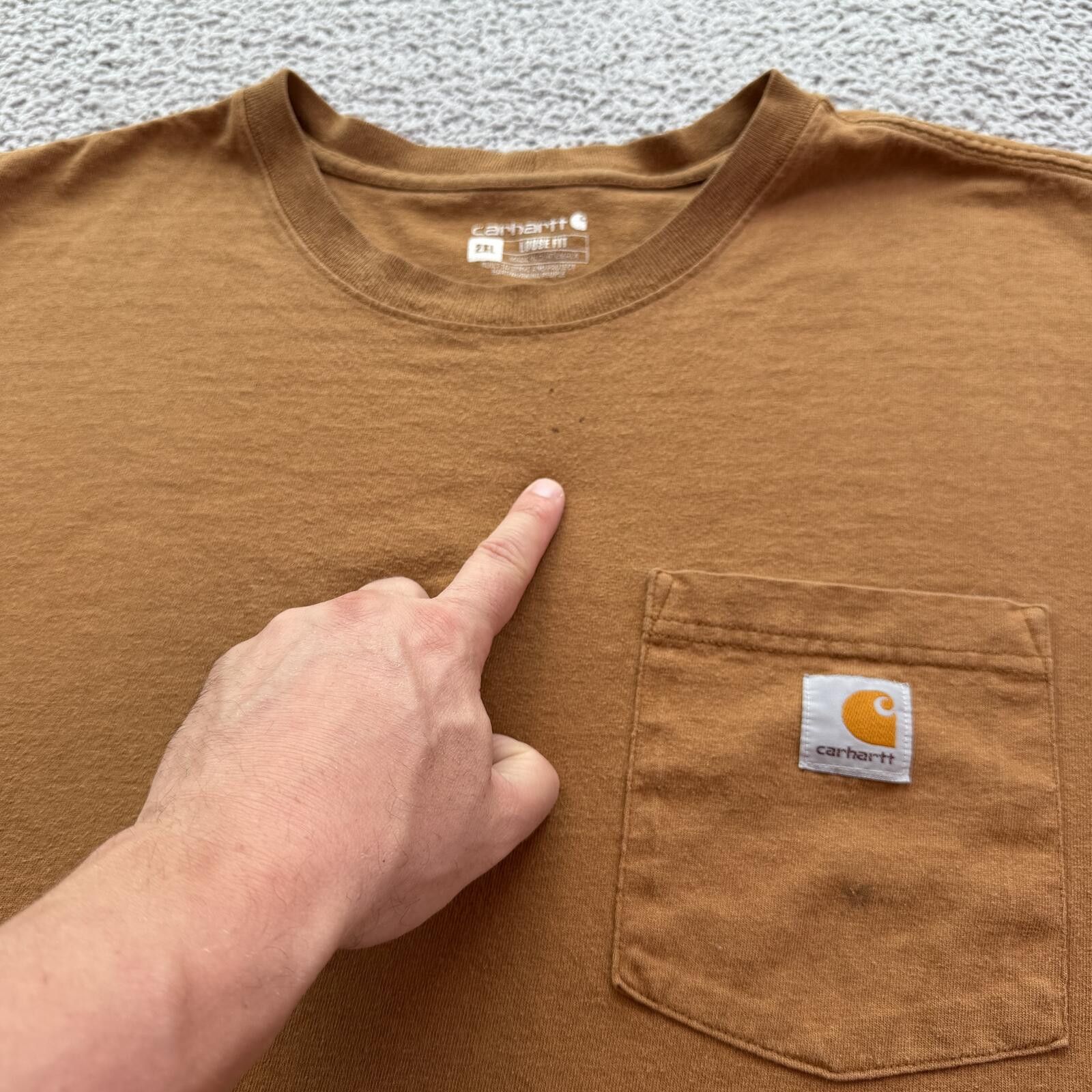 Carhartt Carhartt K87 Brown Pocket T Shirt Loose Fit Work Tee 2XL Size US XXL / EU 58 / 5 - 8 Thumbnail