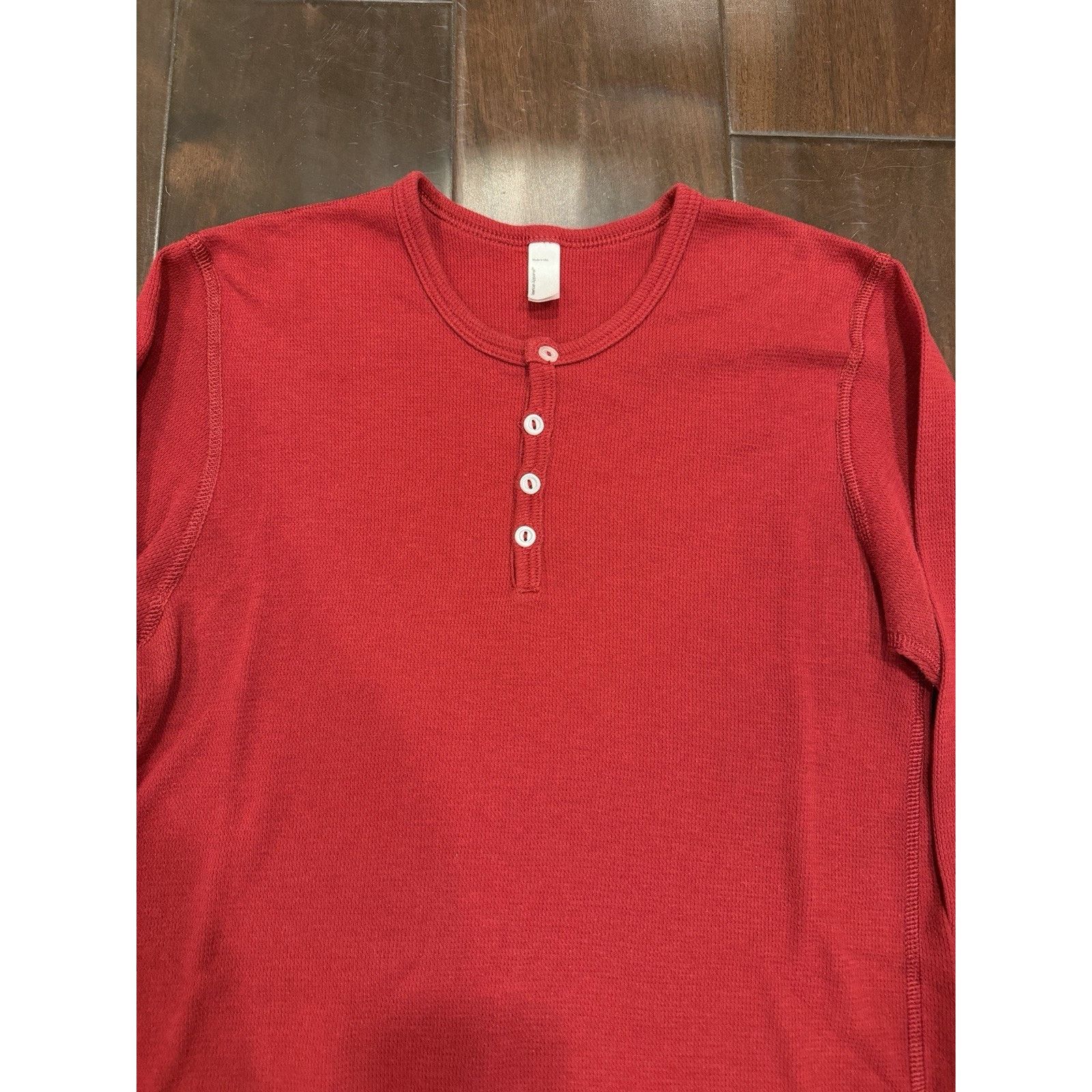 American Apparel American Apparel Henley Dexter Men Size XL Red Thermal Size US M / EU 48-50 / 2 - 1 Thumbnail