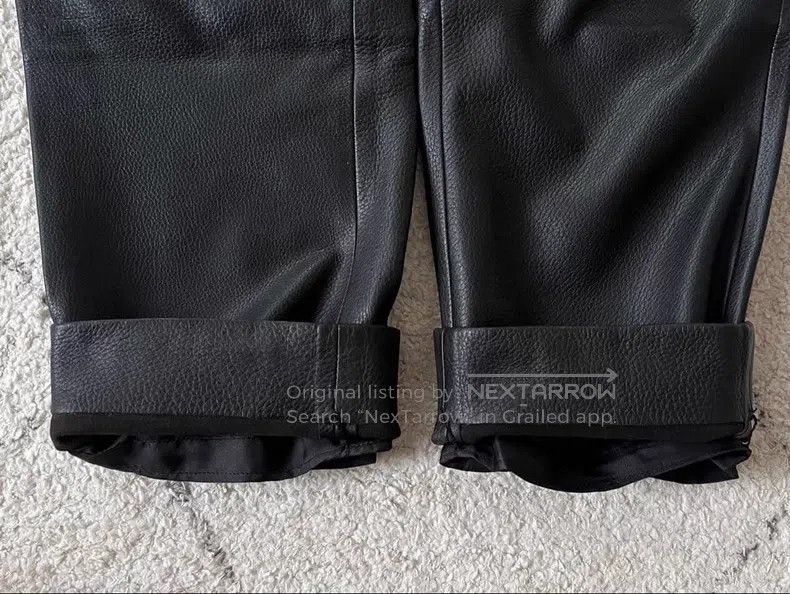 Hermes Hermes Leather Pants, Black Deer Leather + 100% Silk Mater Size 26" / US 2 / IT 38 - 6 Thumbnail