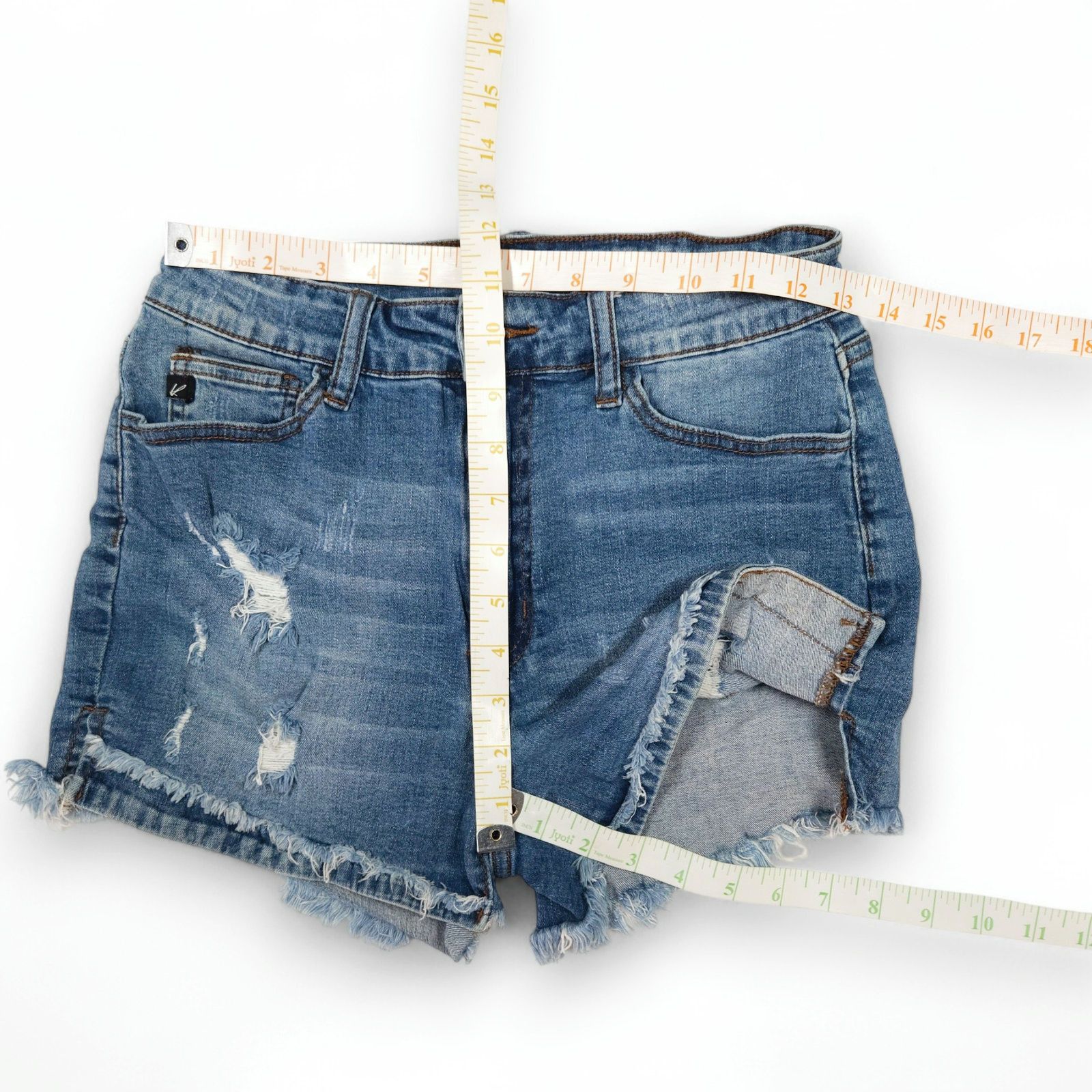 Other EUC Kancan High Rise Denim Shorts Sz. 28 Blue Distressed Size 28" / US 6 / IT 42 - 7 Thumbnail