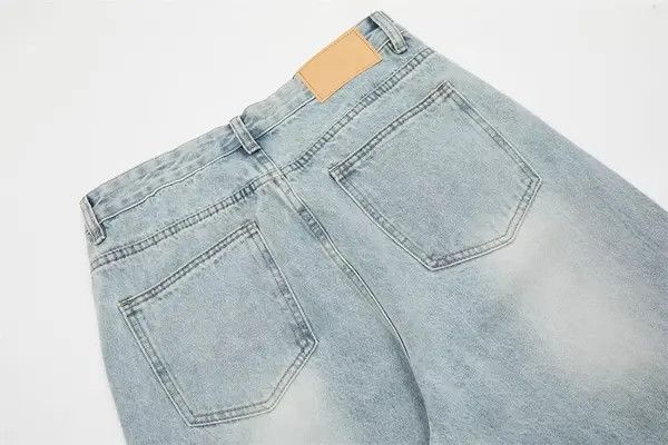 Japanese Brand Kon Men's ripped jeans street hip-hop straight loose washed Size US 32 / EU 48 - 5 Thumbnail