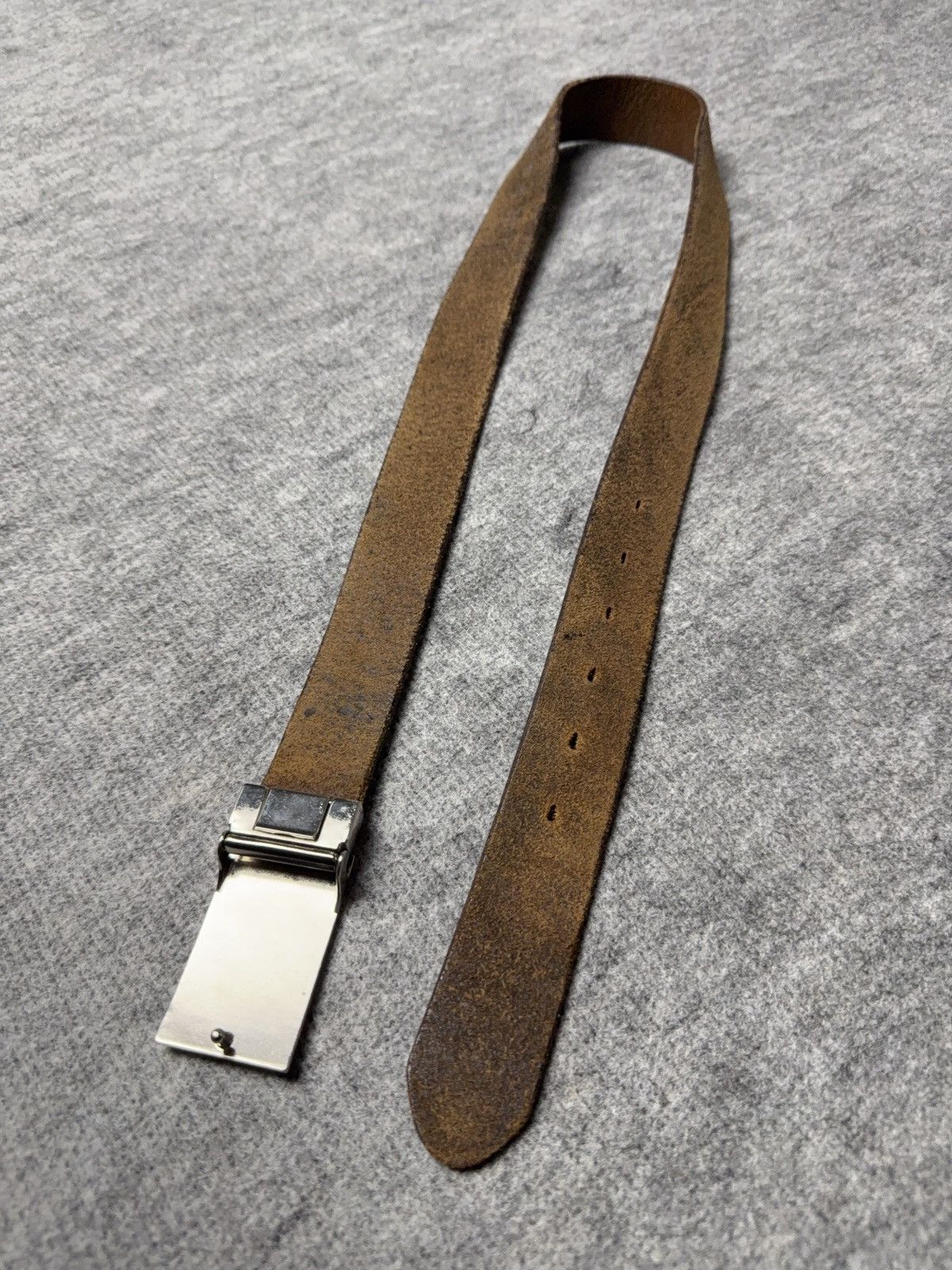 Vintage Vintage Roy Robson Brown Leather Belt Minimal Metal Buckle Size ONE SIZE - 12 Thumbnail
