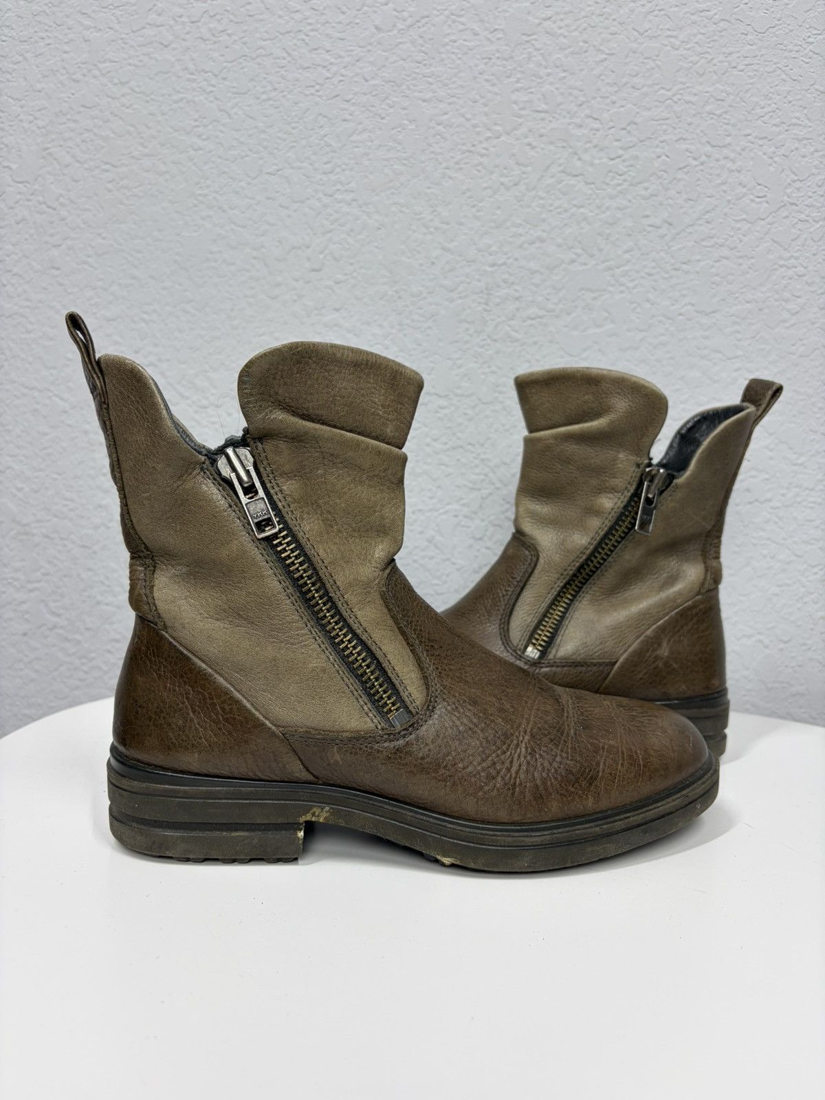 If Six Was Nine Vintage AS 98 Guidi Style Duble Zip High Leather Biker Boots Size US 7 / EU 40 - 5 Thumbnail