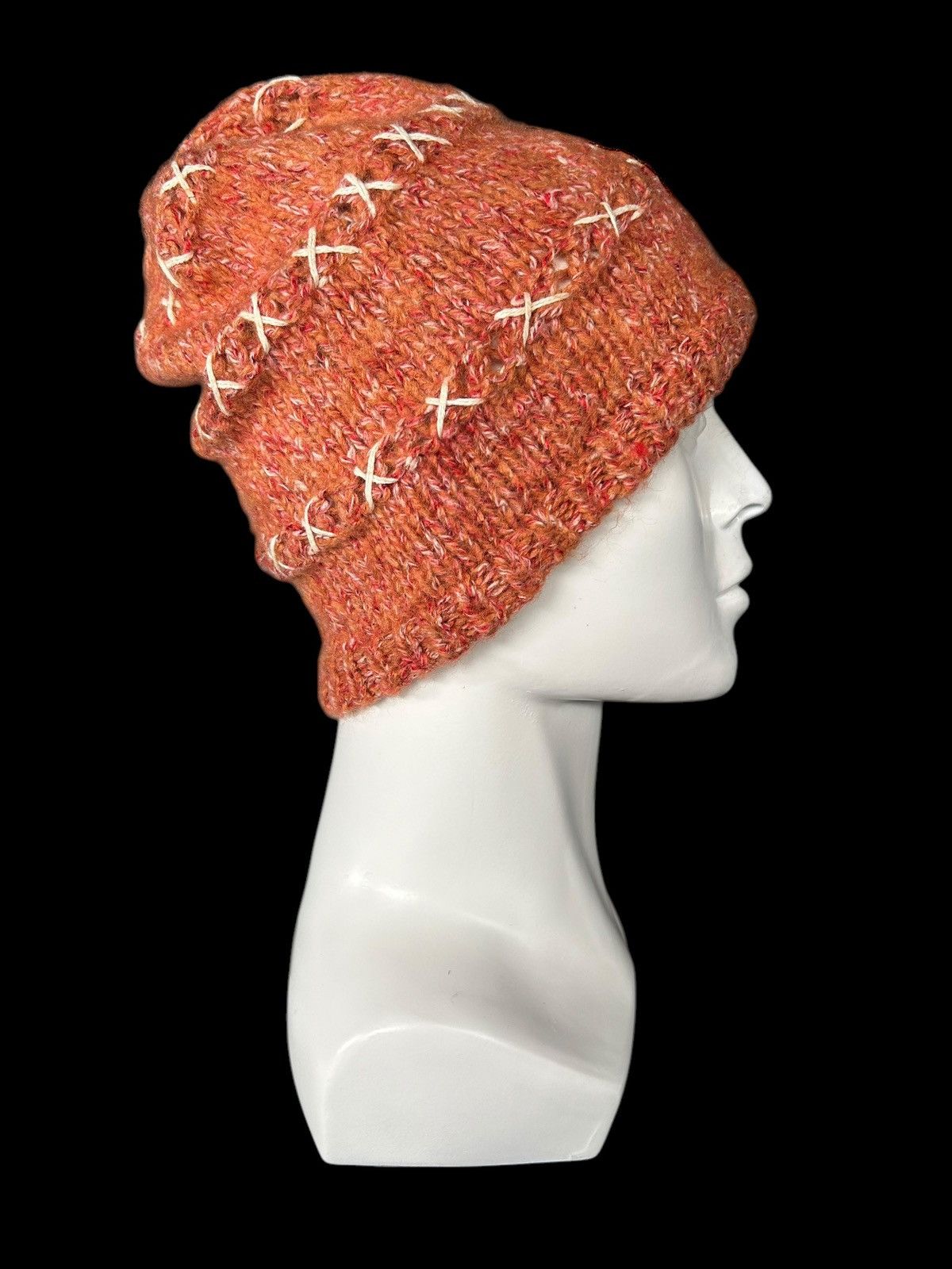 Japanese Brand × Kapital × Vintage Crochet Distressed Japan Design Knitted Beanie Hats Rare☠️☠️ Size ONE SIZE - 3 Thumbnail