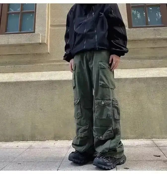 Japanese Brand Green Color Multi-pocket Cargo Pant Size US 32 / EU 48 - 6 Thumbnail