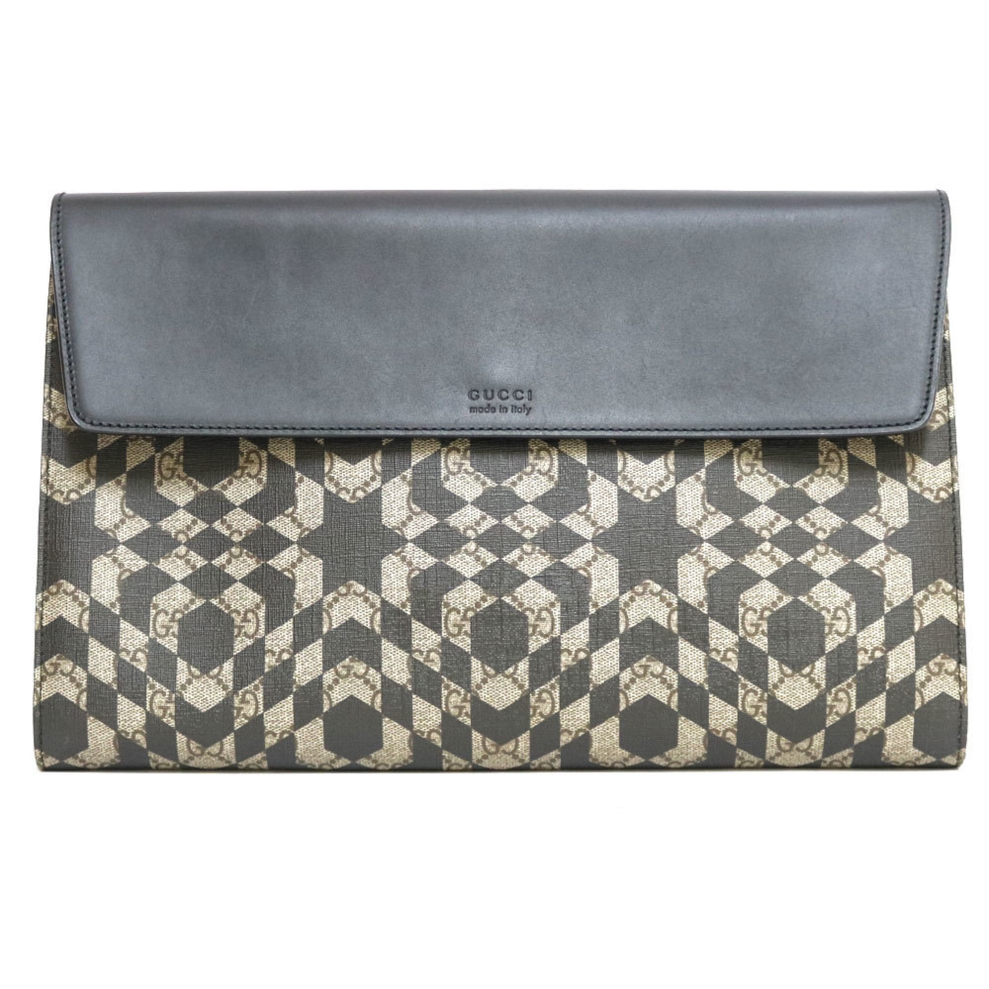 image of Gucci Clutch Bag GG Kaleido Supreme Black Men's Leather