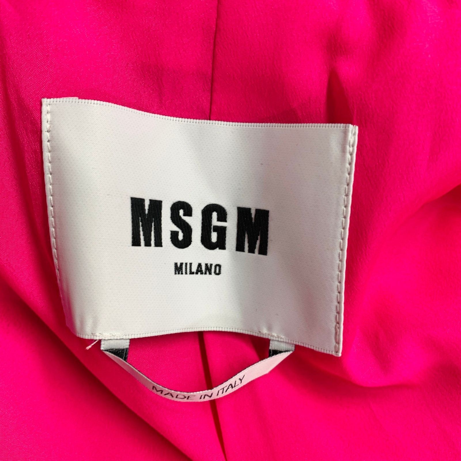 MSGM 2 Pink Wool Blend Peak Lapel Single Button Jacket Blazer Size XS / US 0-2 / IT 36-38 - 5 Thumbnail