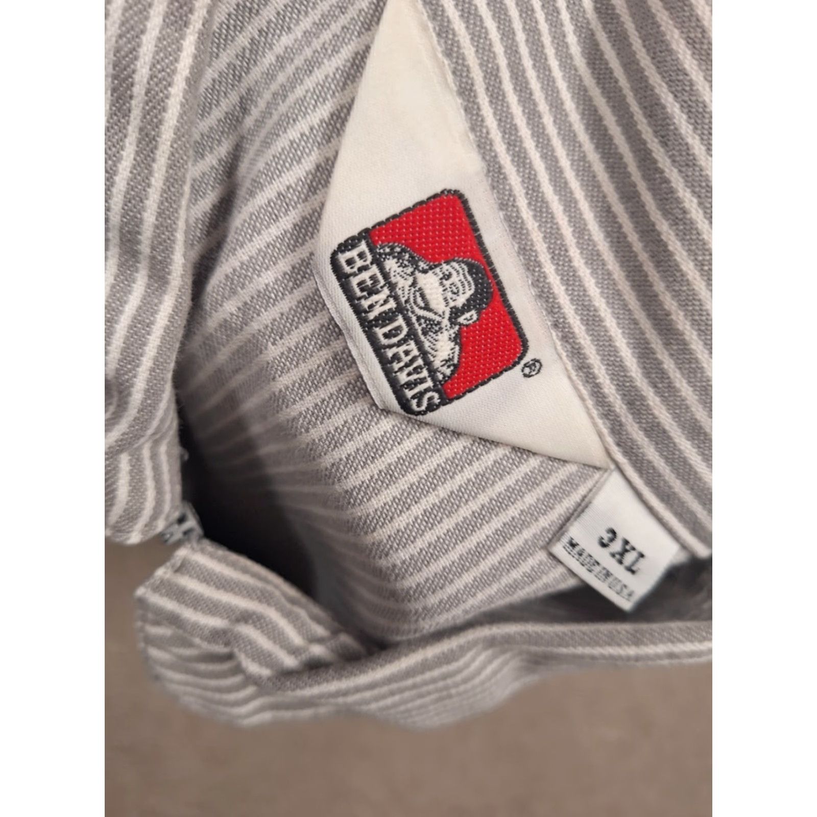 Ben Davis Ben Davis Shirt 3XL Gray Striped USA Made Half Zip Vintage Railroad Canvas Mens Size US XXL / EU 58 / 5 - 2 Thumbnail