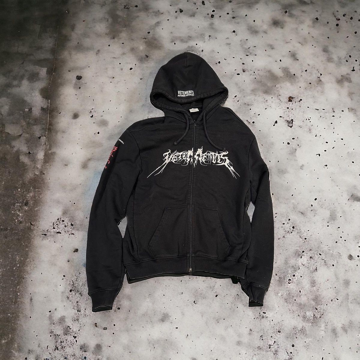 image of Vetements Total Fucking Darkness Hoodie Zip in Black, Men's (Size XS)