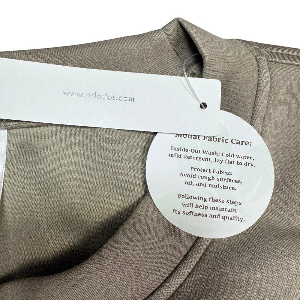 Other NWT New Ododos Modal Soft Long Sleeve Cropped Khaki Sweatsh Size XL / US 12-14 / IT 48-50 - 4 Thumbnail
