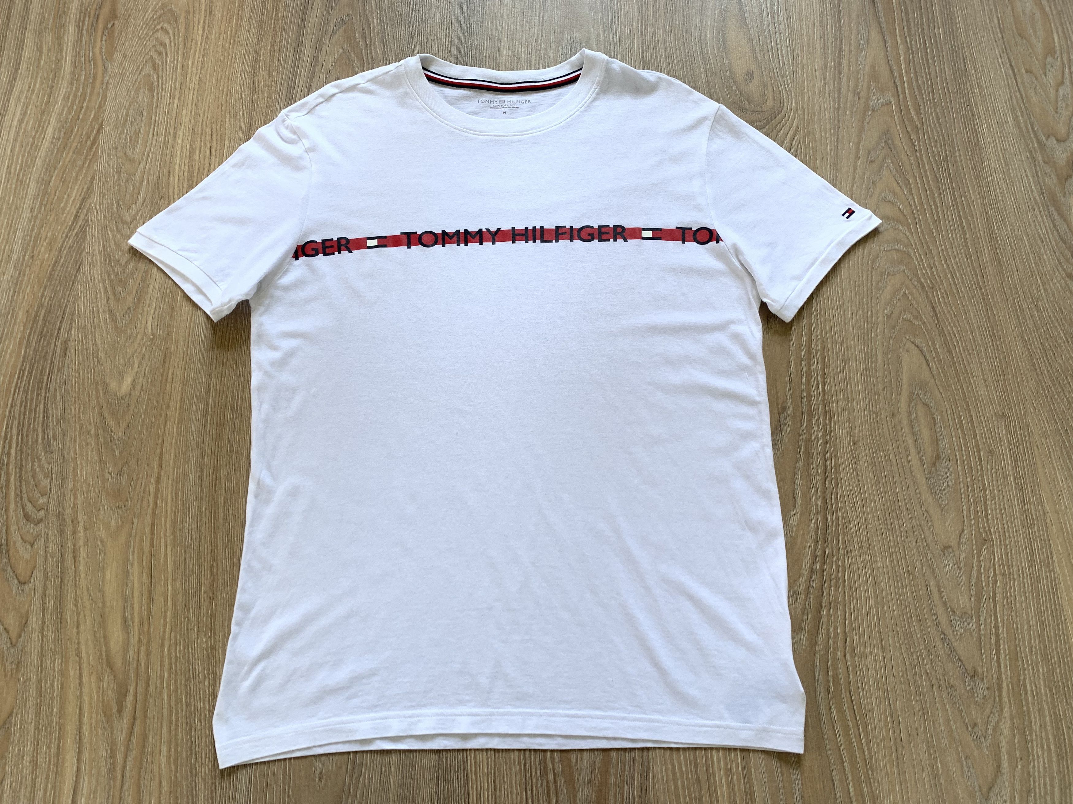 Tommy Hilfiger Tommy Hilfiger White Cotton Printed T Shirt Size US M / EU 48-50 / 2 - 2 Thumbnail