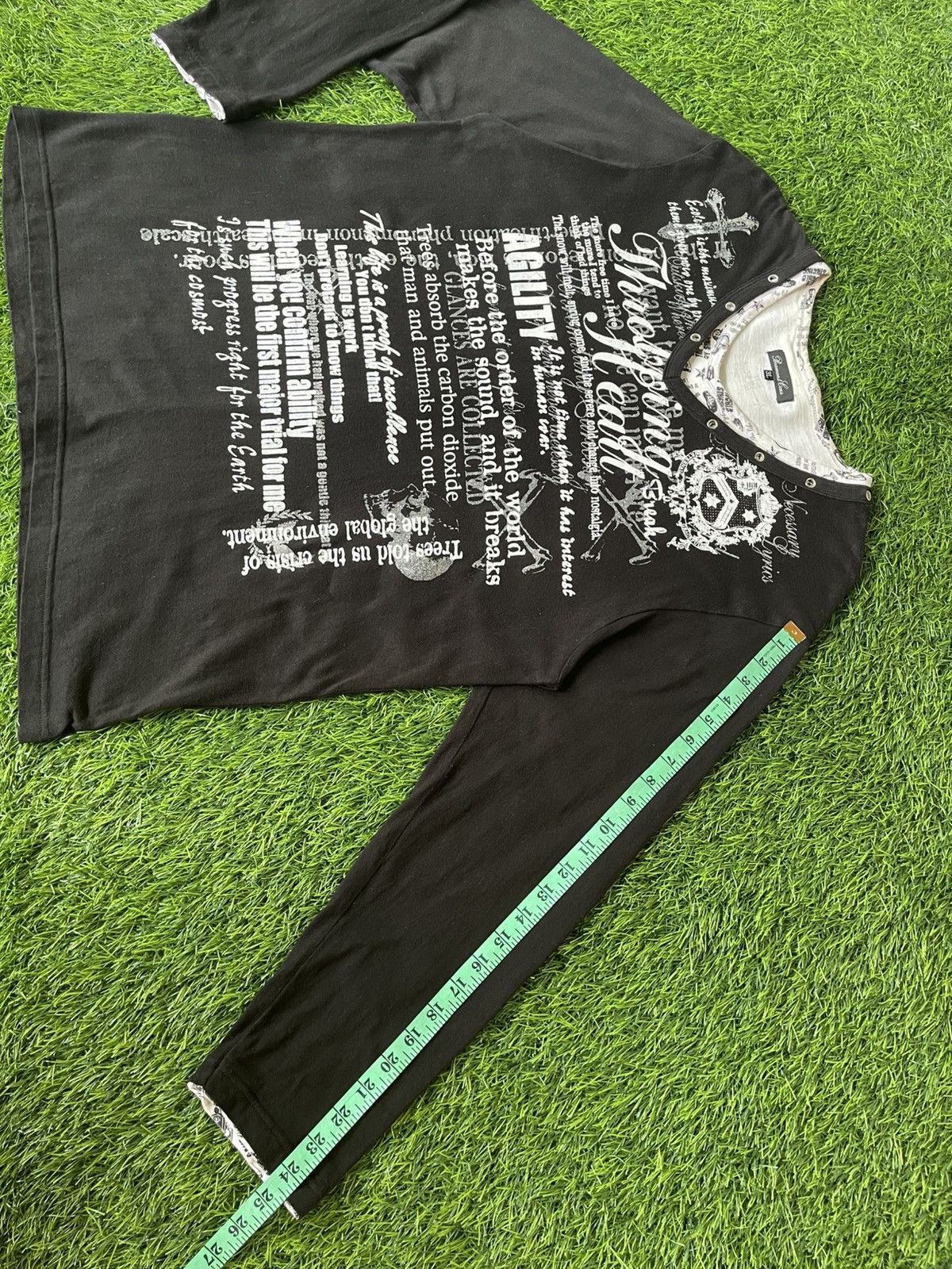 Beauty Beast Vintage’90s🔥BEAUMONT🔥Humor V Neck Long Sleeve Tee Size US L / EU 52-54 / 3 - 12 Thumbnail