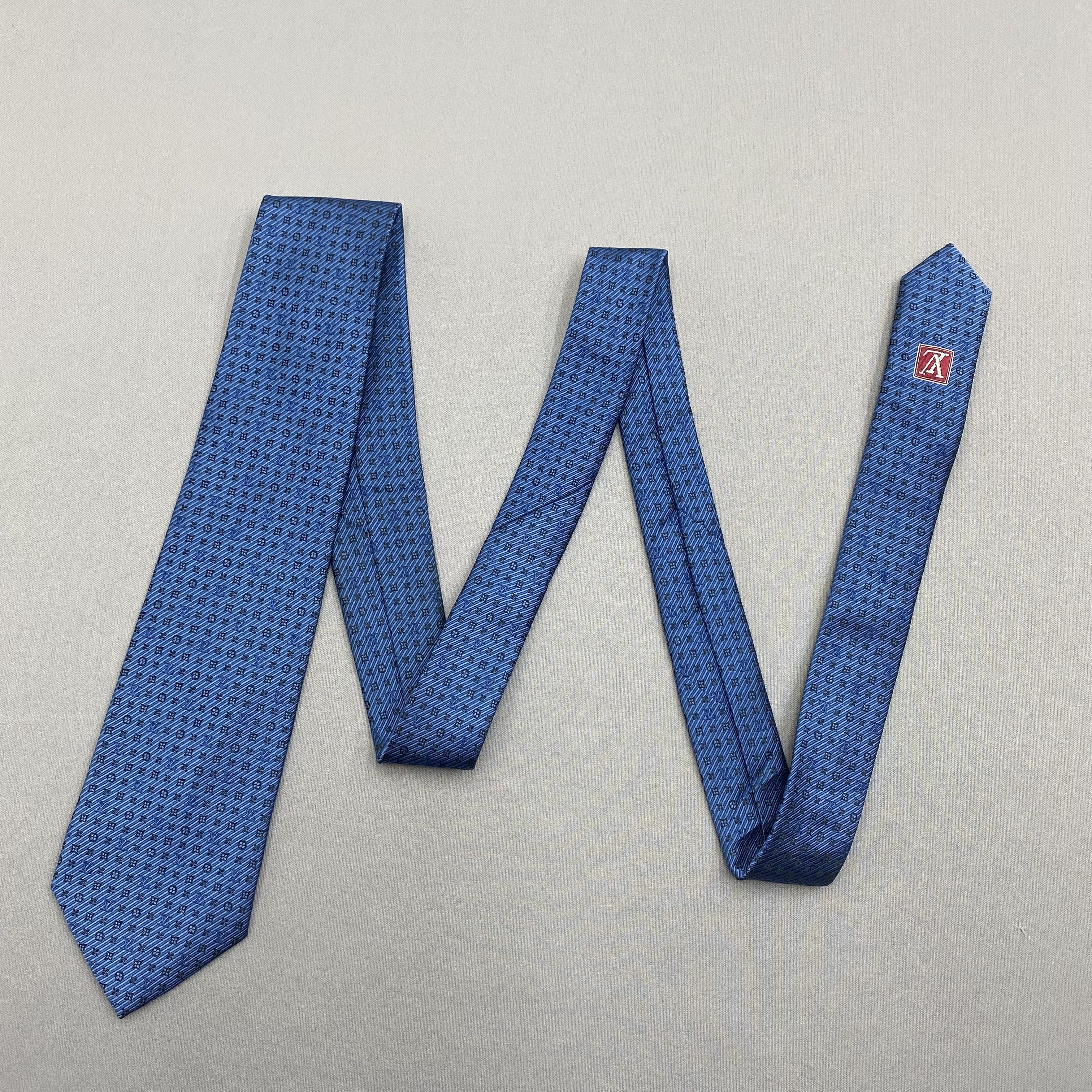 Japanese Brand Vintage Louis Vuitton SILK Necktie Cravate Pure Silk Size ONE SIZE - 5 Thumbnail