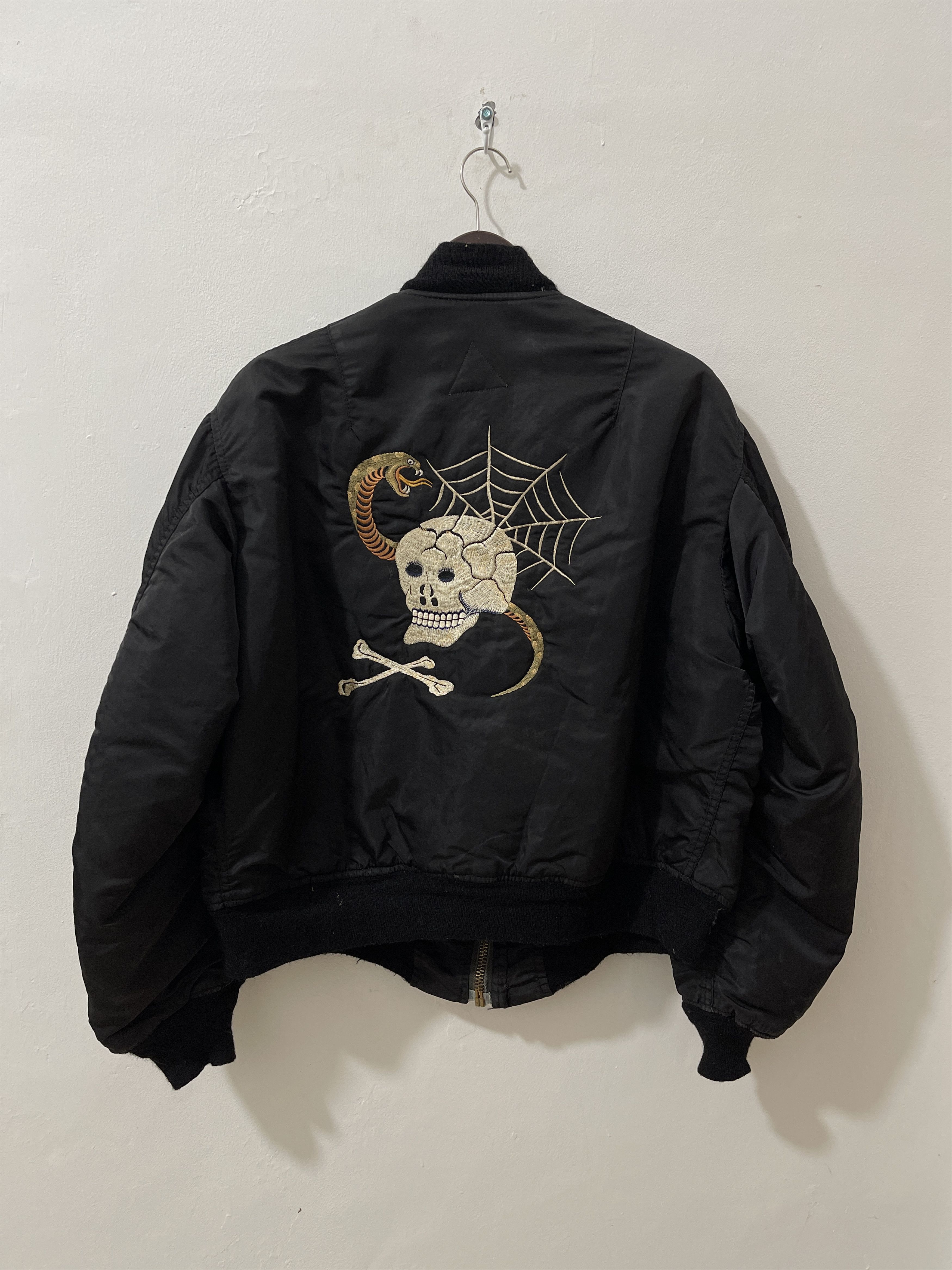 Vintage 2000s JOHN'S BY JOHNNY Archive Skull & Snake Bomber Jacket Size US XL / EU 56 / 4 - 6 Thumbnail