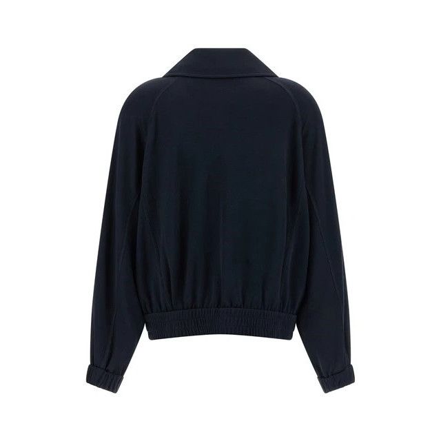 Brunello Cucinelli BRUNELLO CUCINELLI Blue Shiny Zipper Pull Track Jacket New Size XS / US 0-2 / IT 36-38 - 2 Thumbnail