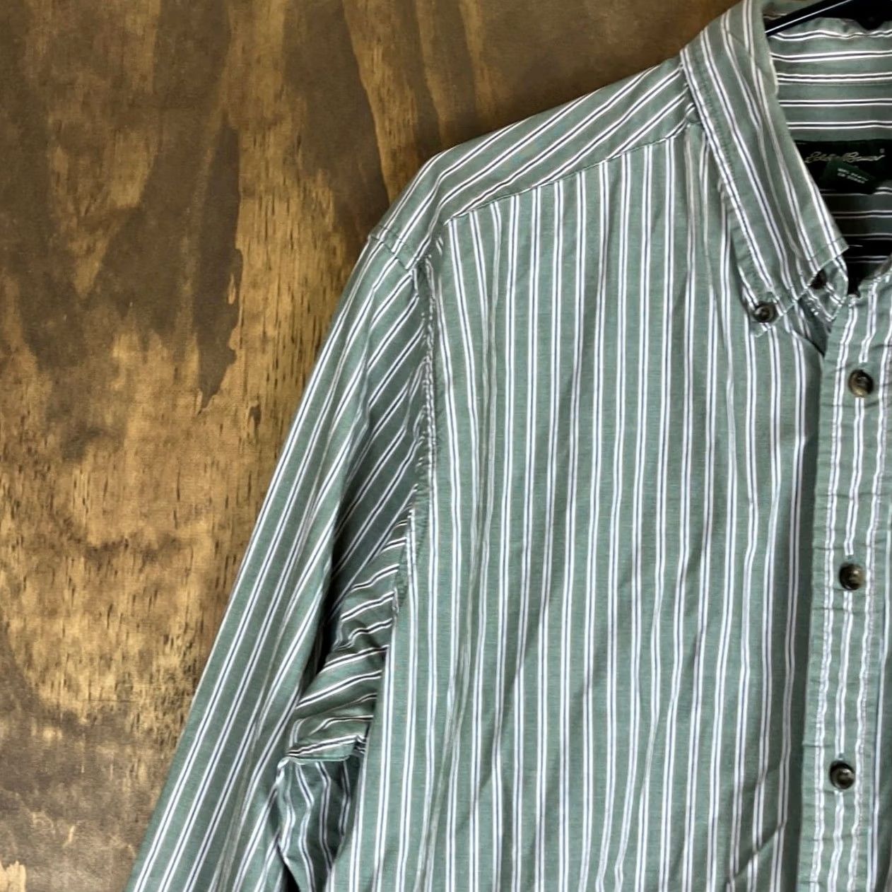 Eddie Bauer Eddie Bauer Mens Shirt Green Multi Striped Button Down Long Sleeve 100% Cotton L Size US L / EU 52-54 / 3 - 4 Thumbnail