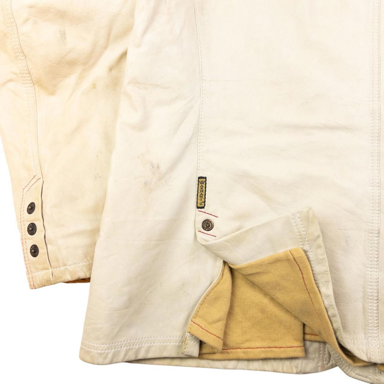 Designer Vintage Armani Jeans Layered Leather Jacket Size XL Size US M / EU 48-50 / 2 - 6 Thumbnail