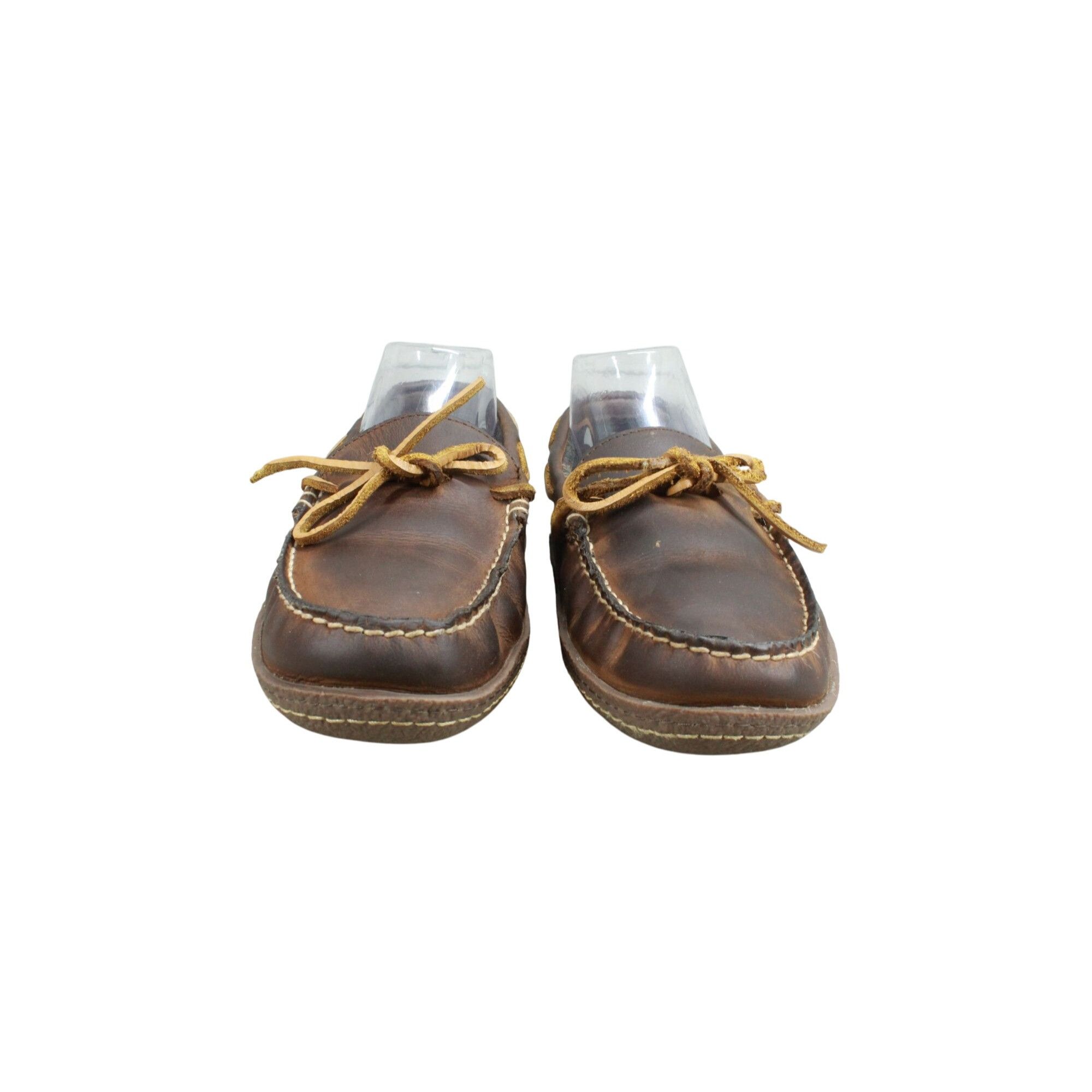 Leather LL Bean Men's Slip On Flannel-Lined Handsewn Slippers Size US 7 / EU 40 - 4 Thumbnail