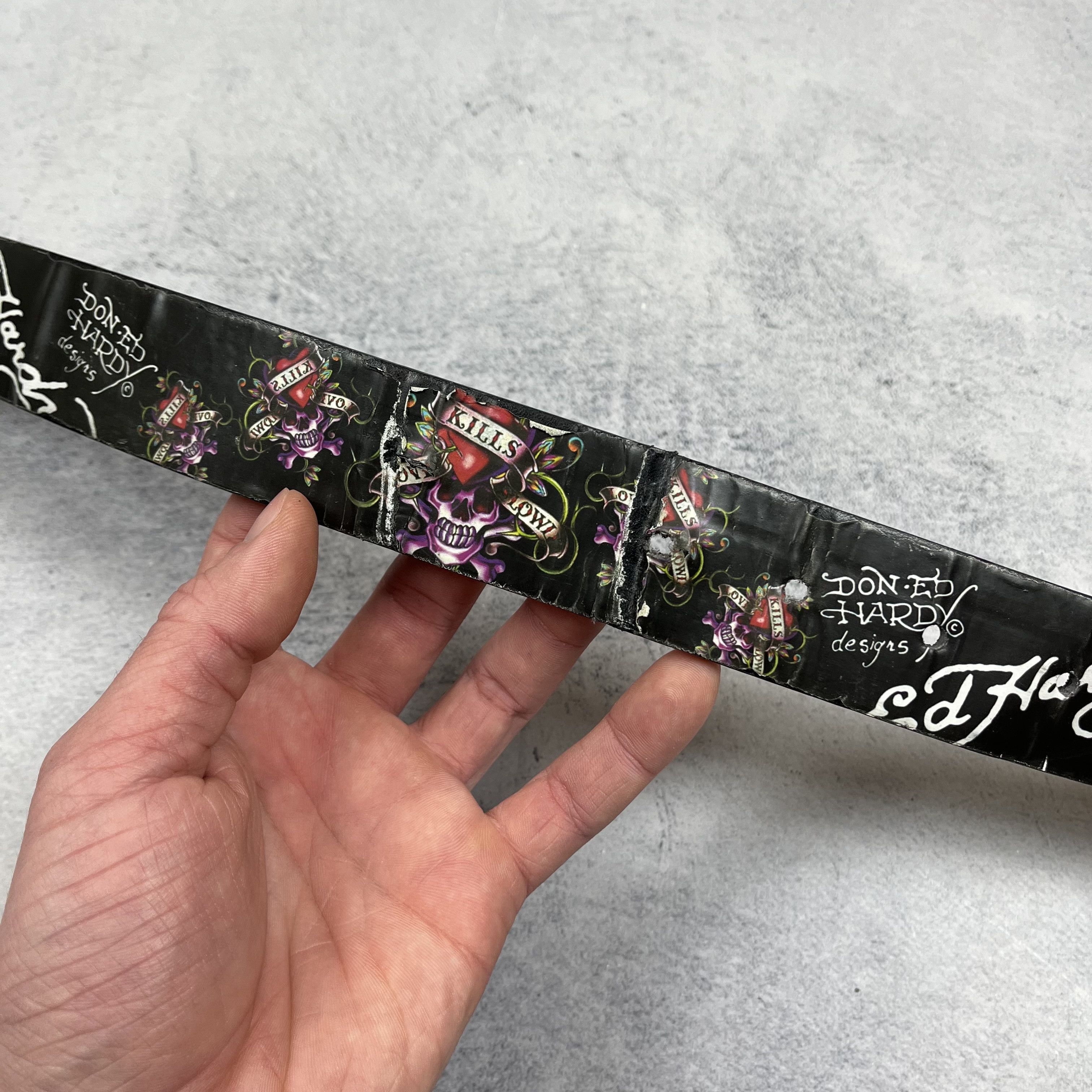 Ed Hardy Vintage Ed Hardy Y2K Skulls Tattoo belt 2000’s Size ONE SIZE - 8 Thumbnail