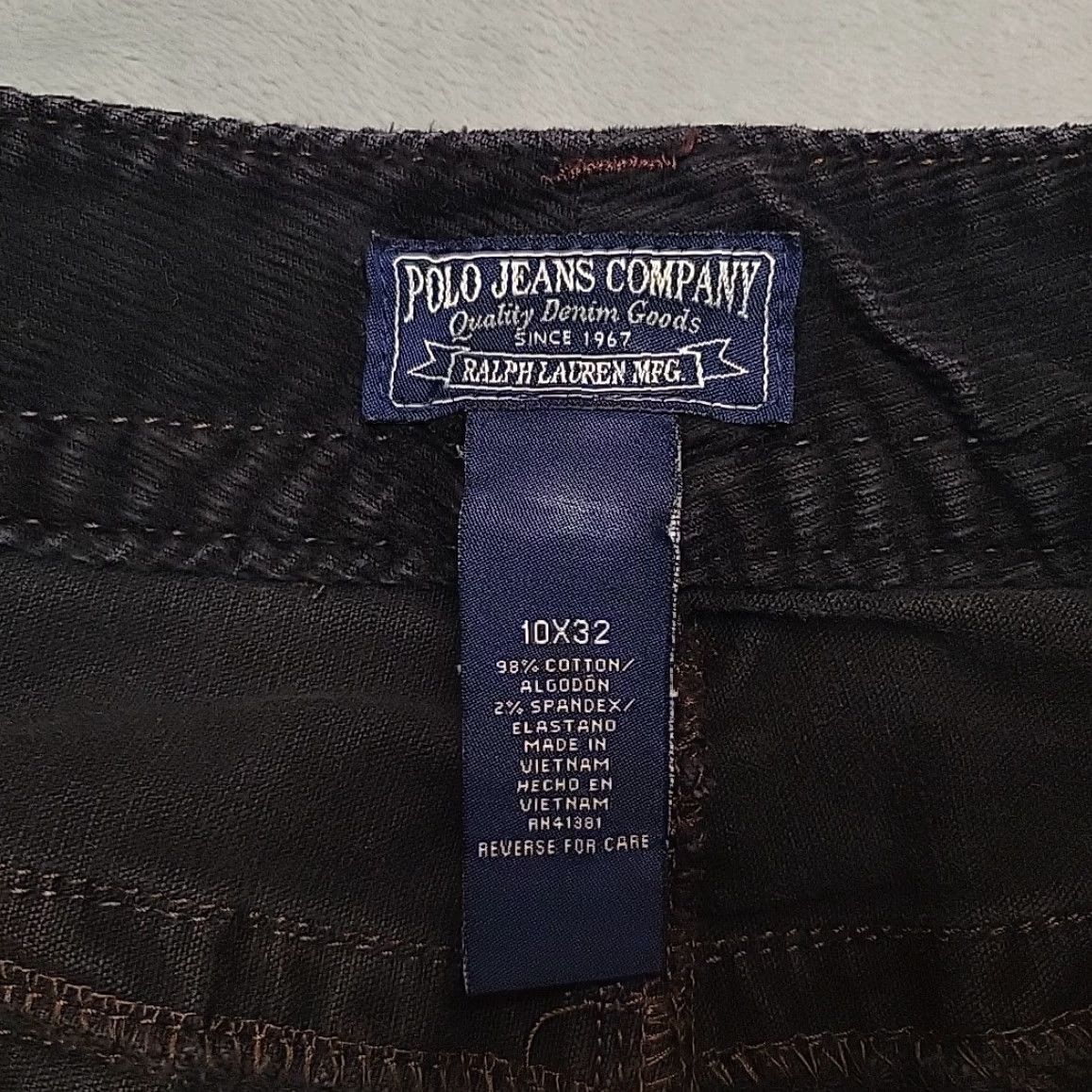 Polo Ralph Lauren Polo Jeans Company Pants Womens 10x32 Black Corduroy Chino Pants Y2K Retro Shirt? Size 32" / US 10 / IT 46 - 3 Thumbnail