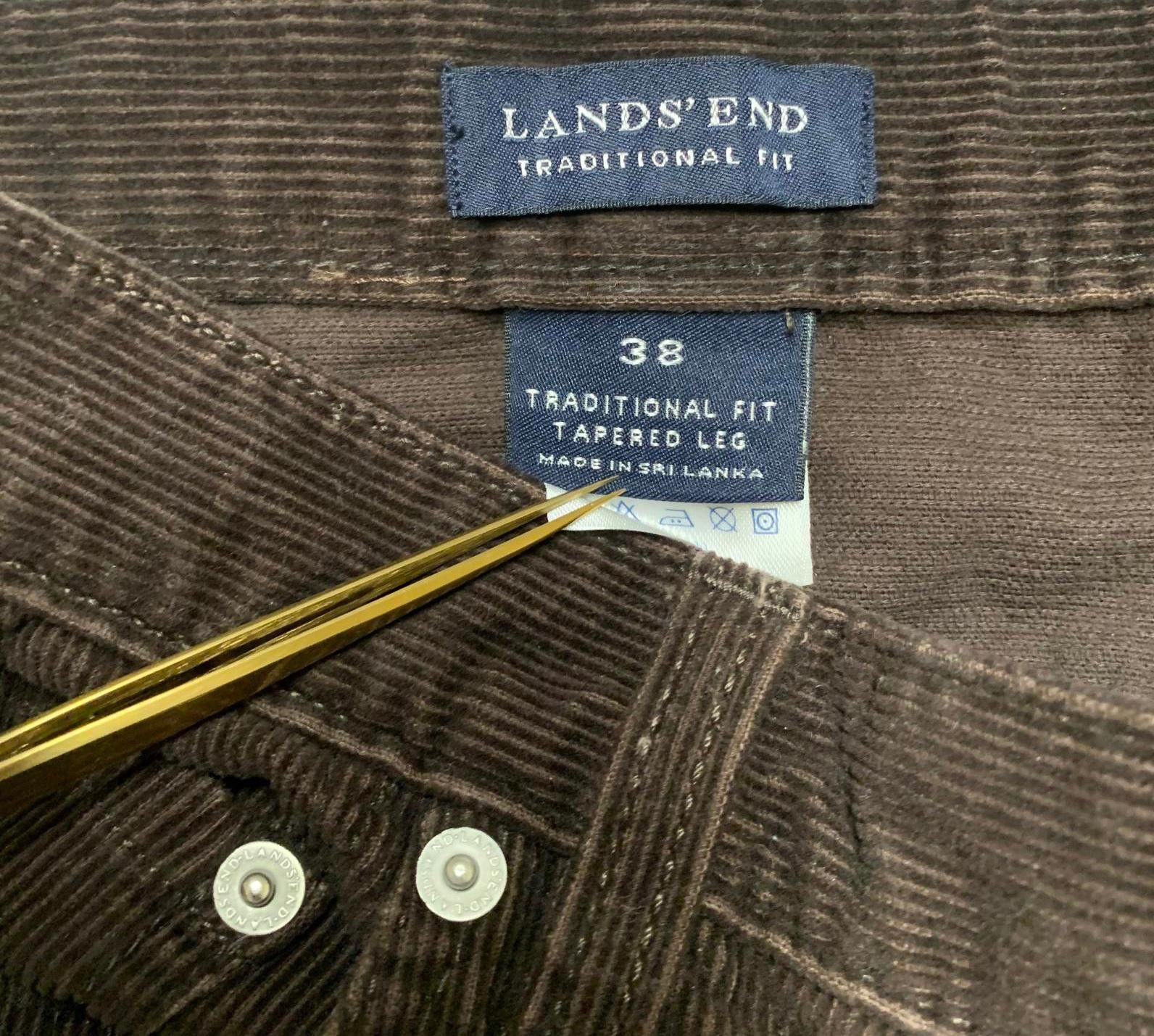 Lands' End Lands' End Men's 38 Brown Tapered Corduroy Pants Size US 38 / EU 54 - 7 Thumbnail