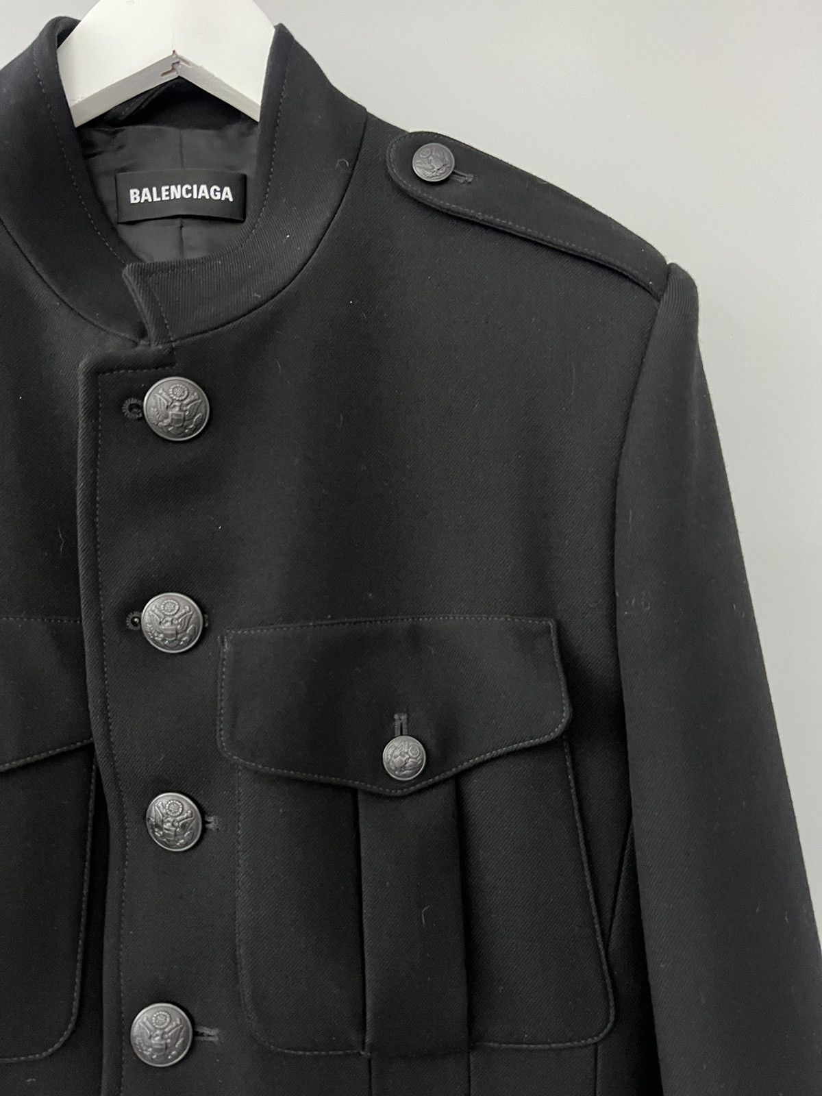 Balenciaga Balenciaga Single-Breasted Officer Wool Jacket Size US L / EU 52-54 / 3 - 4 Thumbnail