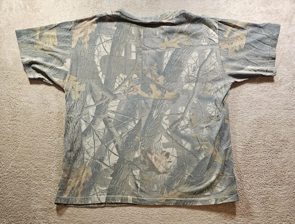 Vintage VINTAGE 80s 90s Camo Single-Stitch All Over Print T-shirt Size US XL / EU 56 / 4 - 5 Thumbnail