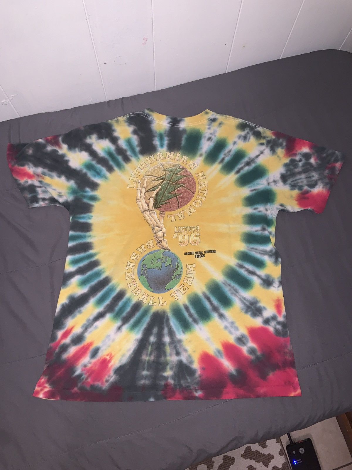 Vintage 1996 Grateful Dead Lithuania Basketball Tye Dye XL