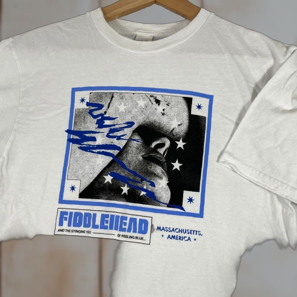 Fiddlehead Band Shirt Mens Medium White Massachusetts Indie Rock Hardcore Emo T-Shirt Crew Neck Graphic Print Logo Vintage? No