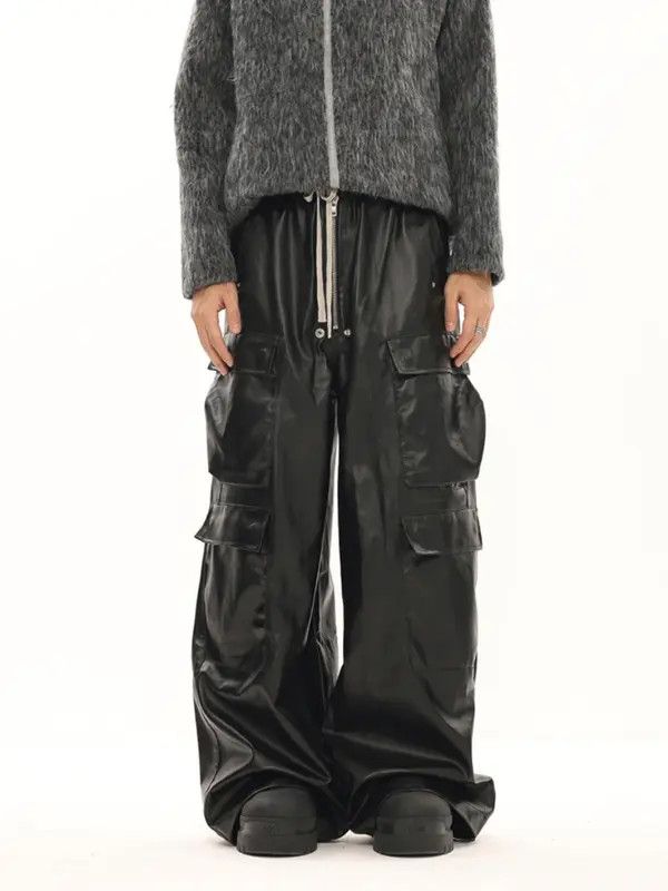 VIBE Baggy Leather Jeans Size US 28 / EU 44 - 2 Thumbnail
