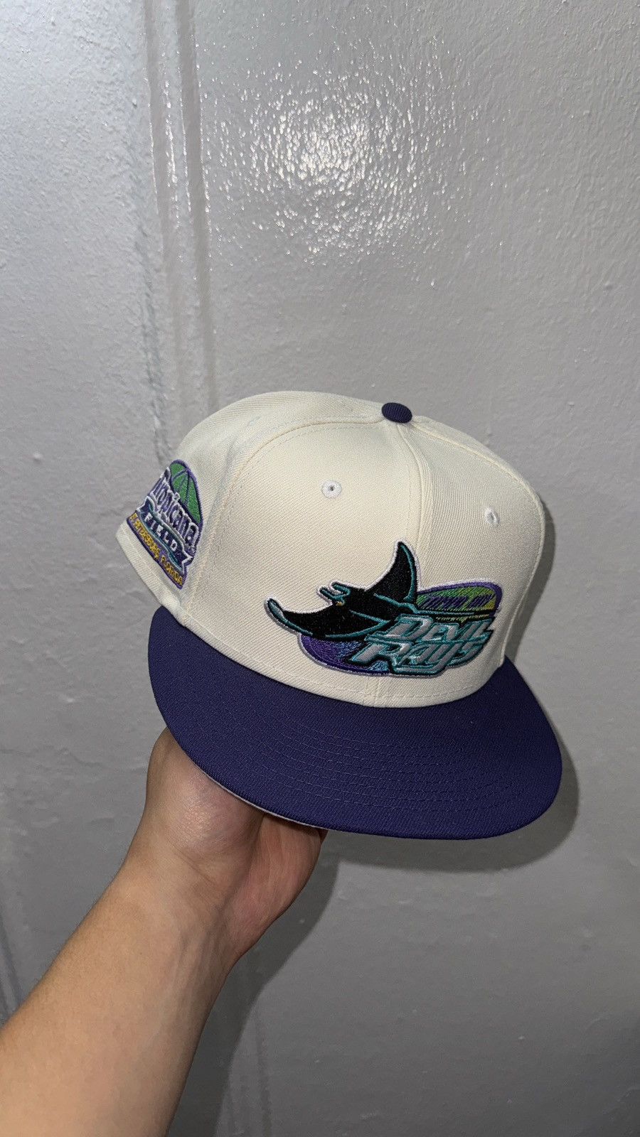 New Era New Era 59fifty White Tampa Bay Rays fitted hat size 7 1/2 Size ONE SIZE - 1 Thumbnail