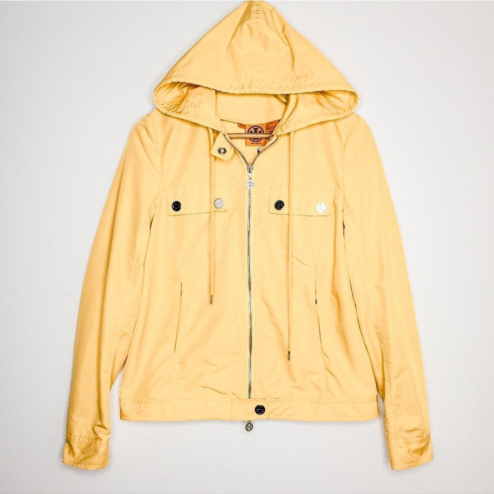 Tory Burch Tory Burch Yellow Rain Jacket Cargo Pocket Logo Coat Sz 6 Size M / US 6-8 / IT 42-44 - 1 Thumbnail