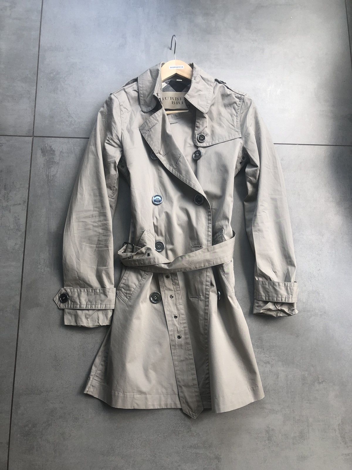 image of Burberry Brit Kensington Belted Trench Coat Beige, Women's (Size XS)