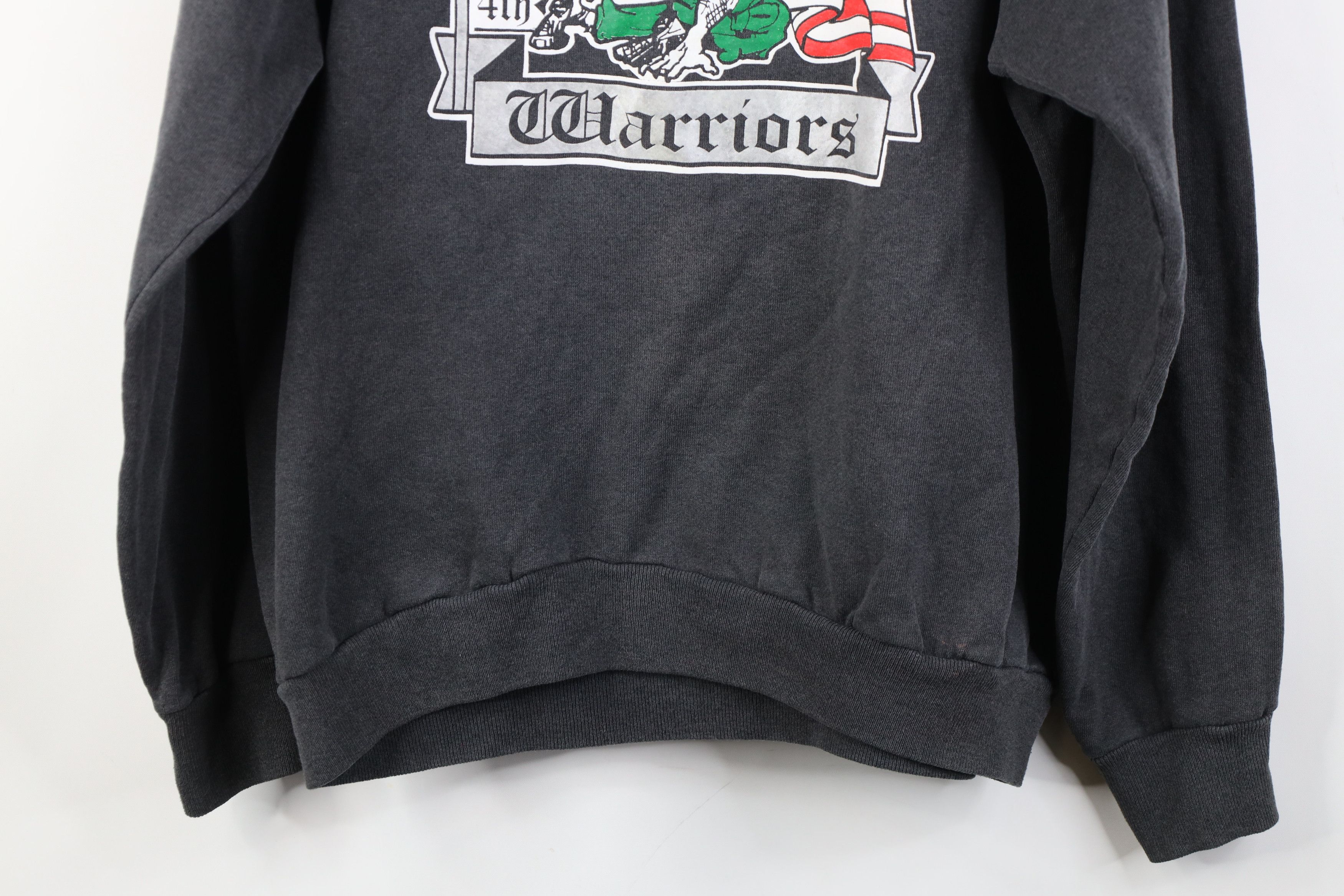 Vintage Vintage 90s Infantry Battalion 4th Platoon Sweatshirt Black Size US XL / EU 56 / 4 - 13 Thumbnail