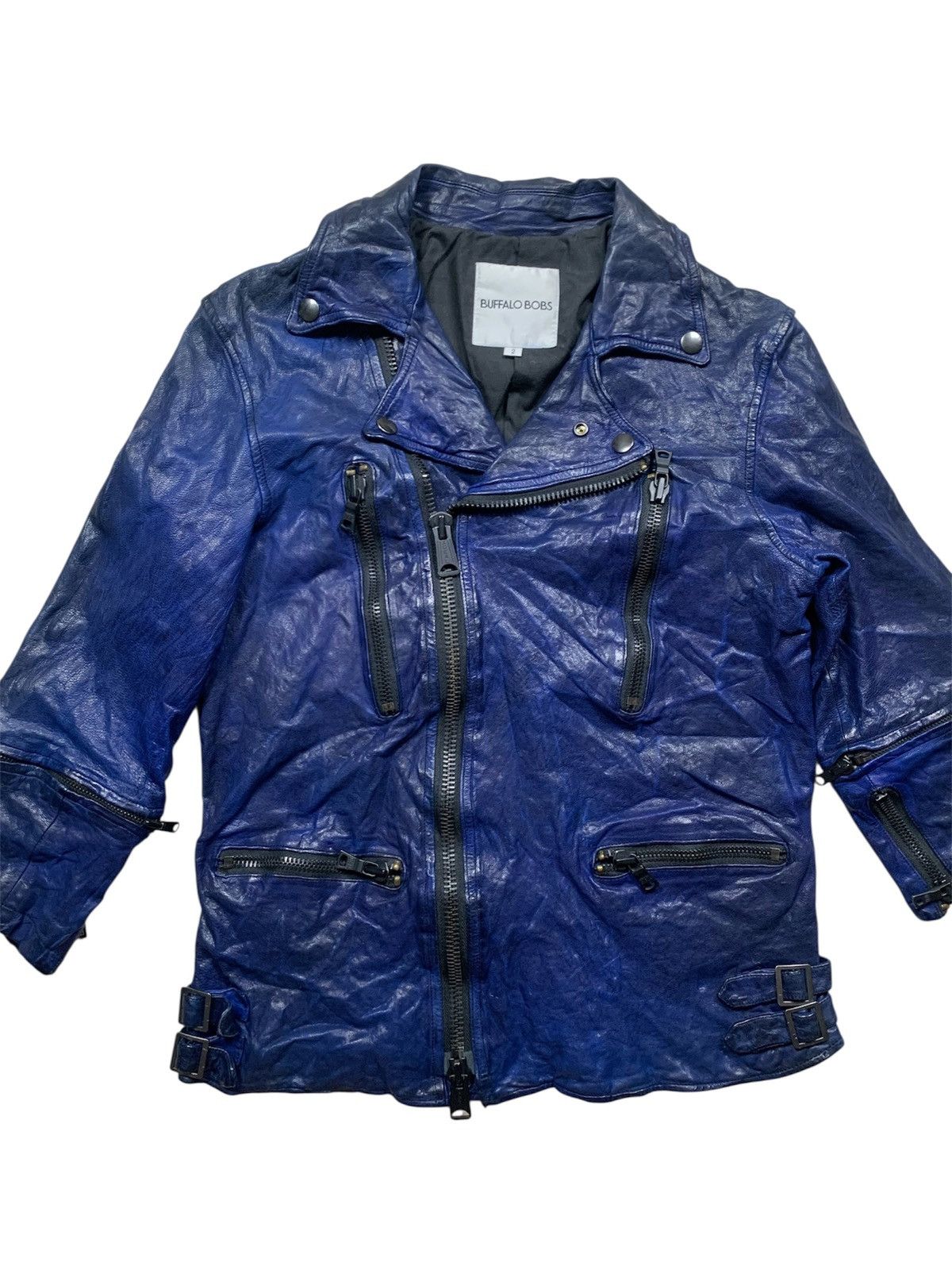 BUFFALO BOBS Buffalo Bobs HRB5406 Blue Goat Leather Biker Jacket Size US S / EU 44-46 / 1 - 3 Thumbnail
