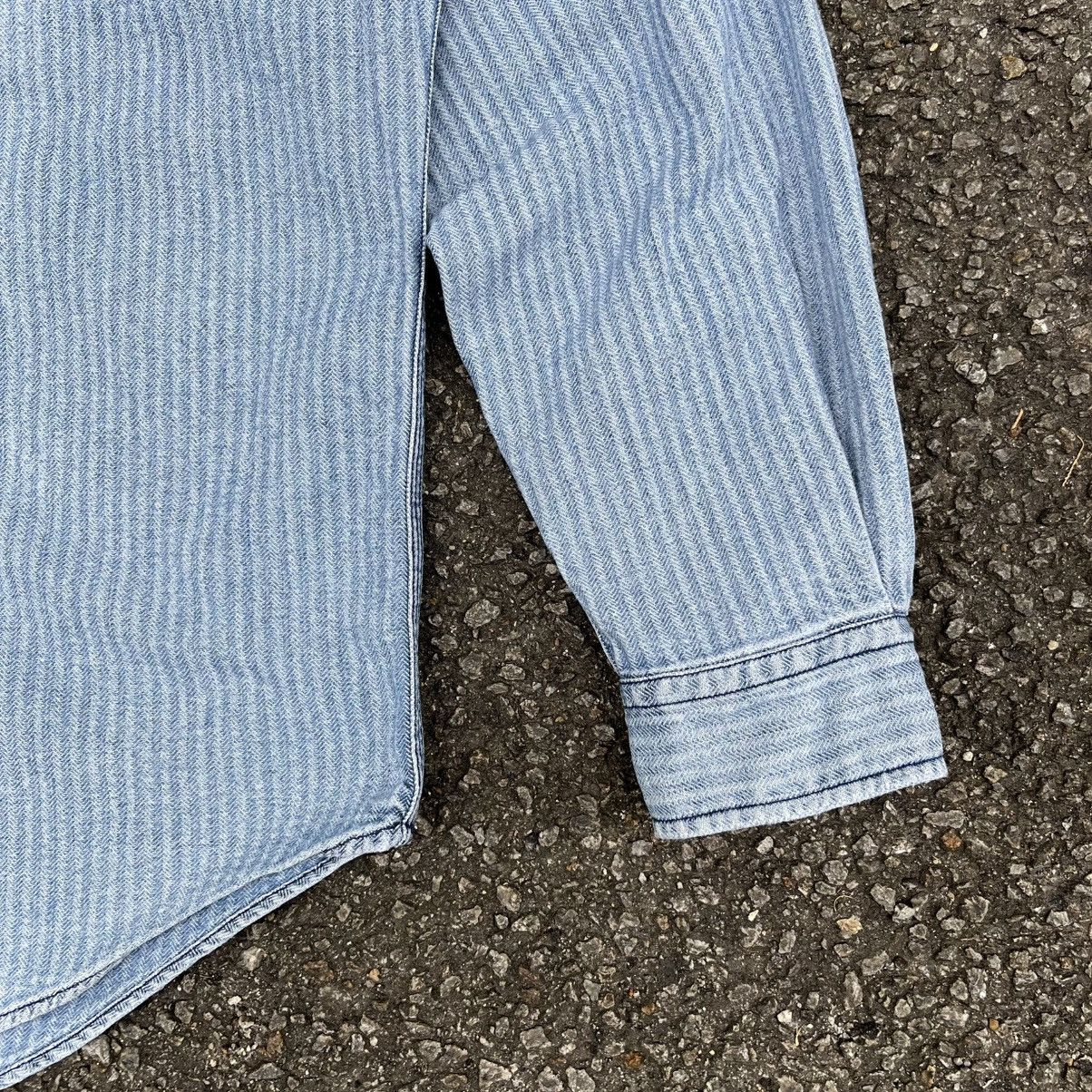 RRL Ralph Lauren RARE‼️ Vintage 90s RRL HBT Denim Workshirt Western Workwear Size US M / EU 48-50 / 2 - 3 Thumbnail