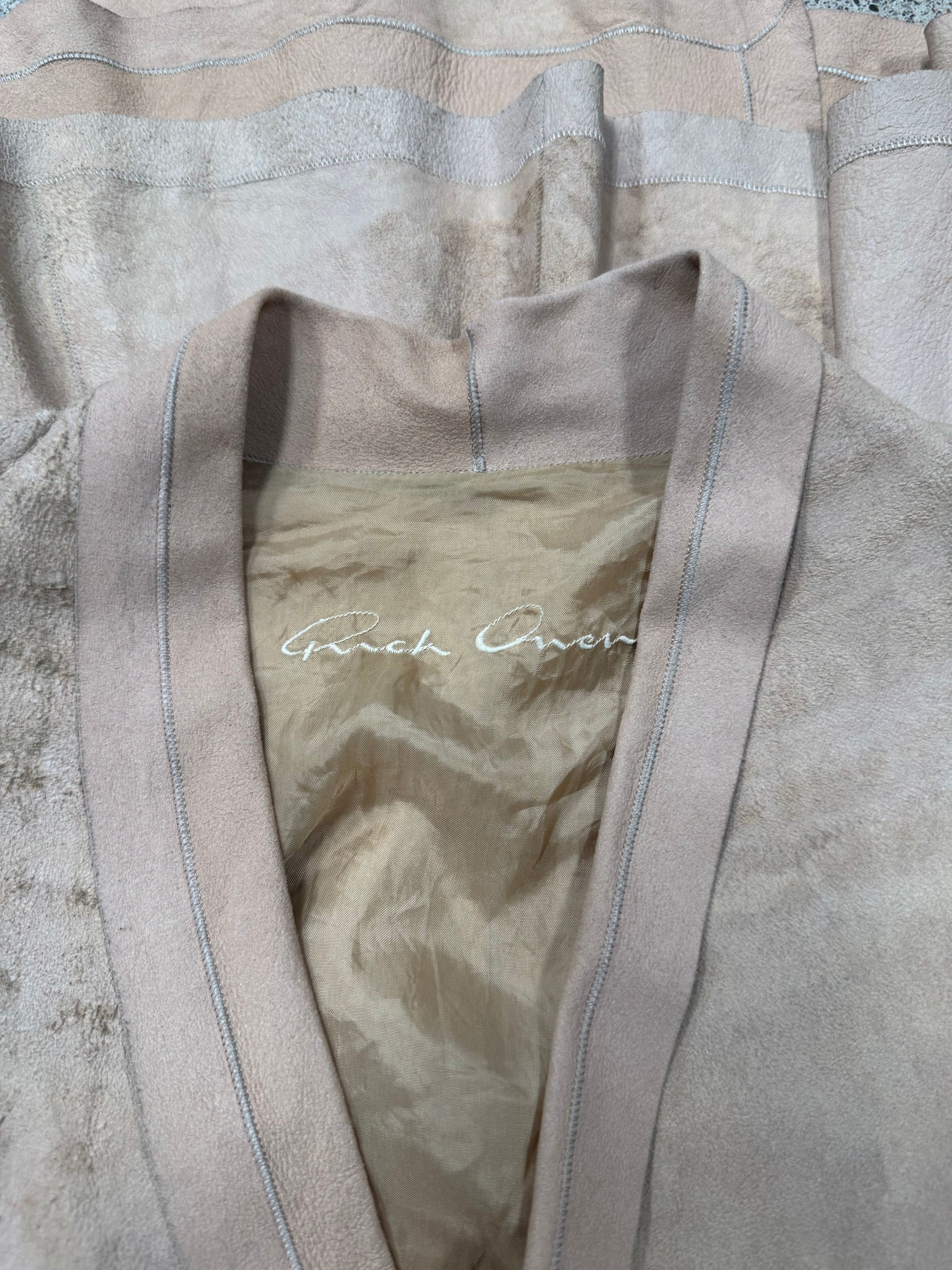 Rick Owens 2000s Rick Owens O&M Era ‘Flesh’ Raw Suede Jacket Size S / US 4 / IT 40 - 3 Thumbnail
