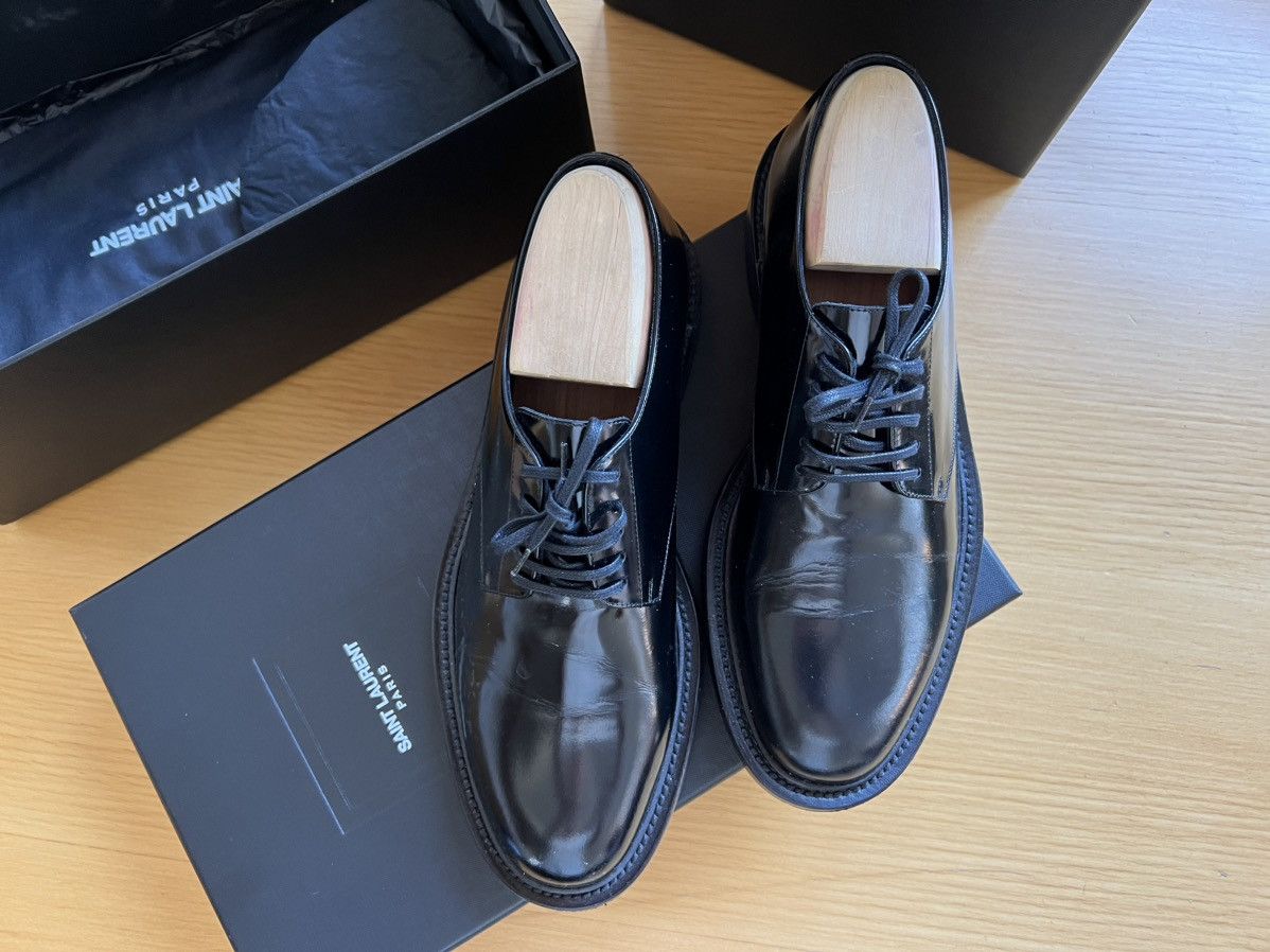 Hedi Slimane × Saint Laurent Paris Saint Laurent Patent Leather Army Lace-Ups (Slimane) 7.5–8 Size US 7.5 / EU 40-41 - 2 Thumbnail
