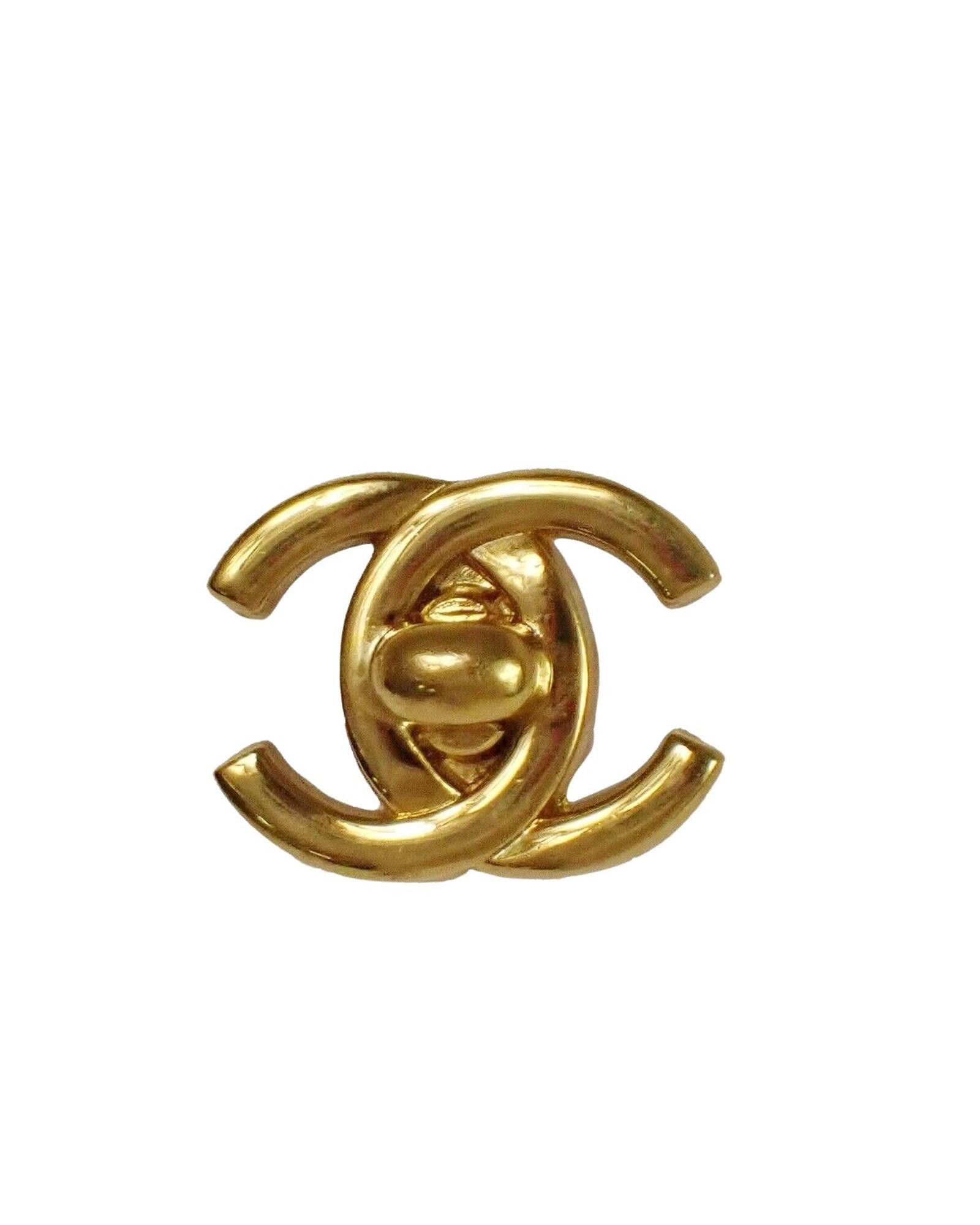 image of Chanel Coco Mark Earrings: Timeless Elegance In Gold, Women's