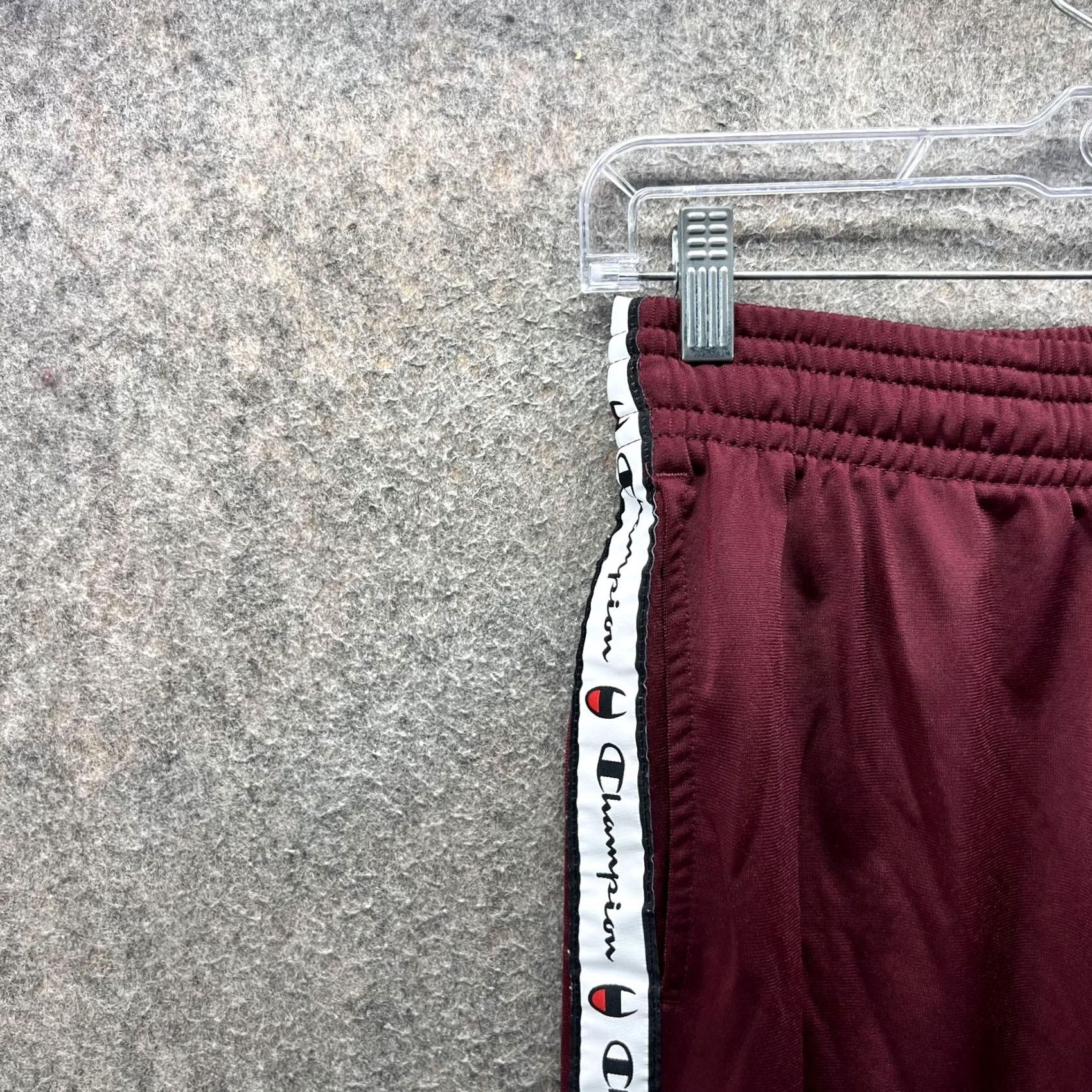 Champion Champion Track Pants Mens Small Red Knit Side Logo Tape Elastic Waist Cuffed Size US 29 - 5 Thumbnail