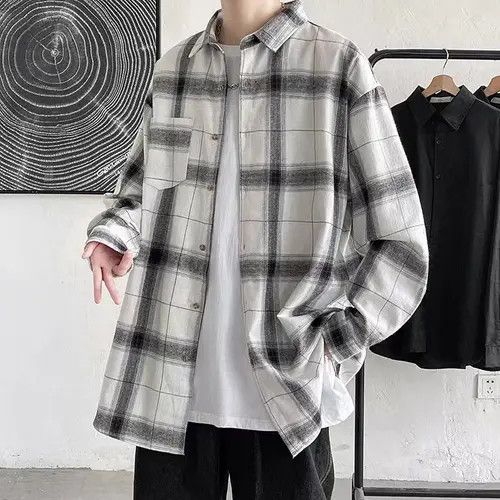 Japanese Brand Horiuchi x Kon White Vintage Loose Plaid Shirt Size US L / EU 52-54 / 3 - 5 Thumbnail