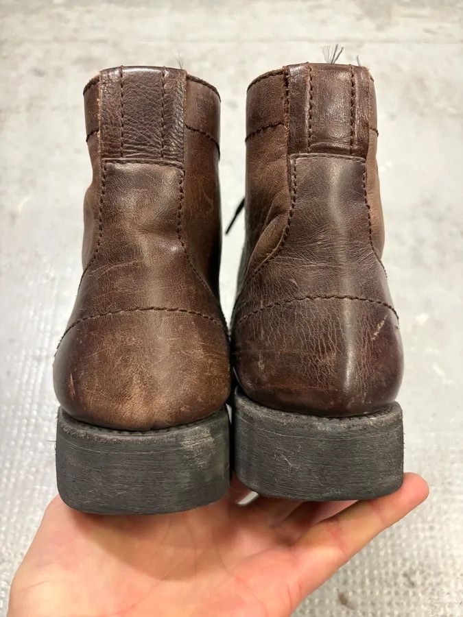 Dirk Bikkembergs 2000s Bikkembers Brown Eroded Leather Boots Size US 7 / EU 40 - 7 Thumbnail