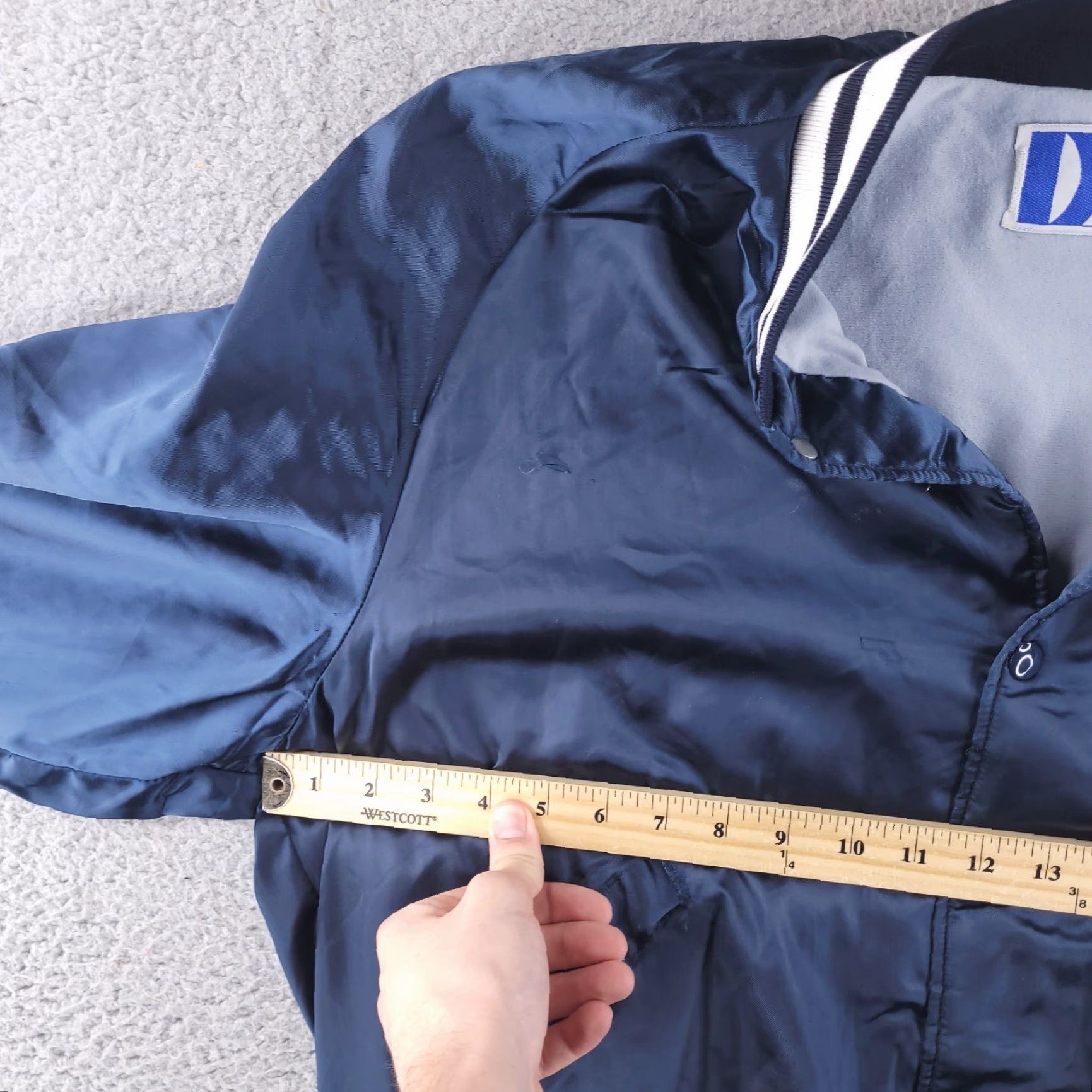 Dunbrooke VINTAGE Dunbrooke Jacket Mens XL Satin Navy Nylon Bomber Blue Firefighter Varsity Jacket Mens XL Size US XL / EU 56 / 4 - 5 Thumbnail