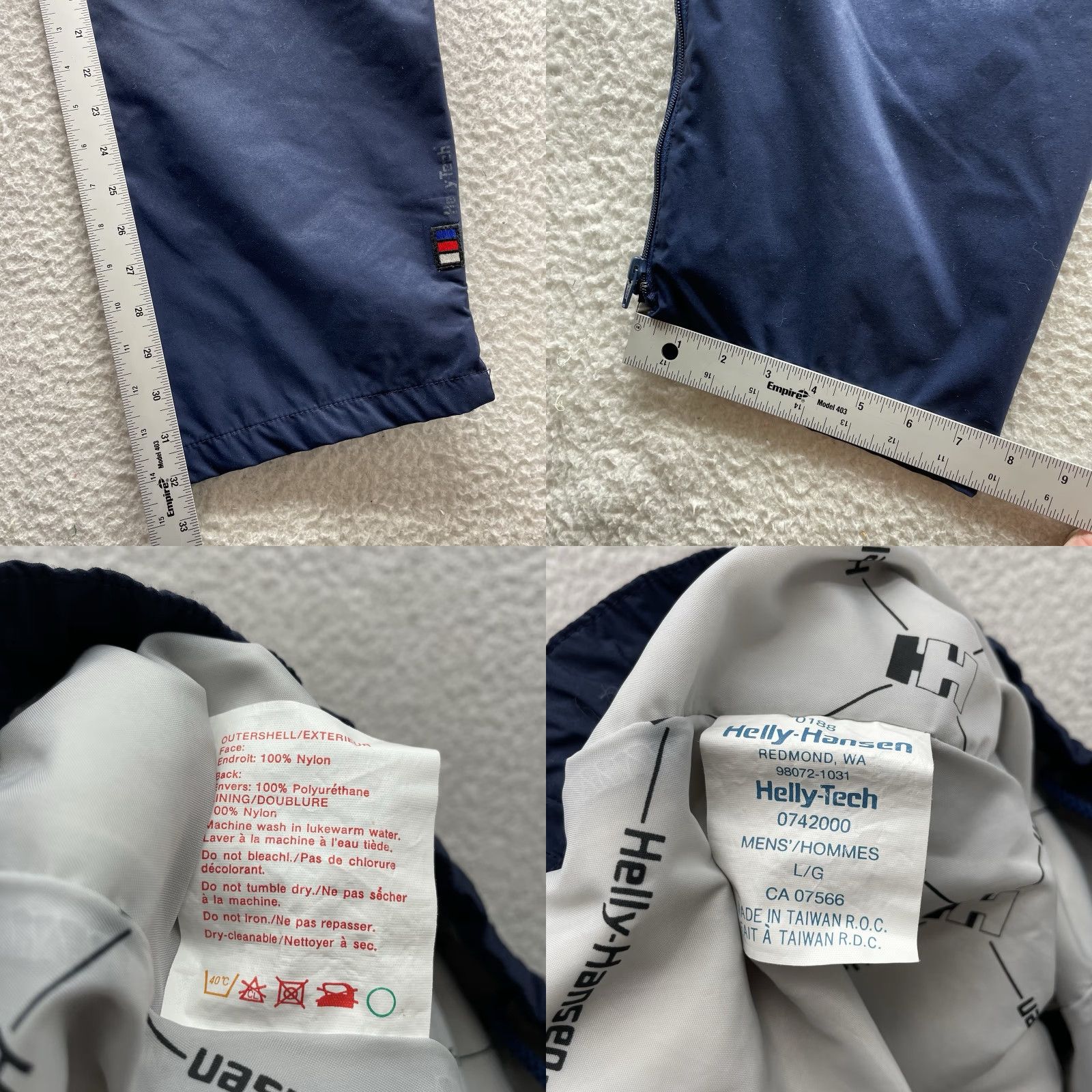 Helly Hansen VTG Helly Hansen Pants Mens Large Navy Blue Tech Waterproof Ankle Zip Weather Size US 33 - 8 Thumbnail