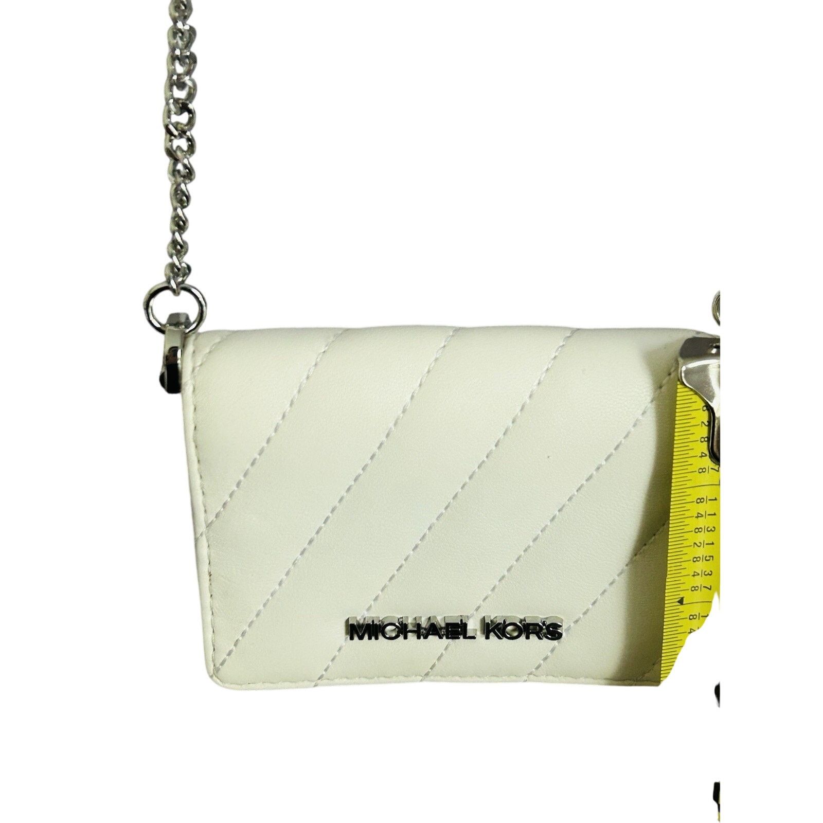 Michael Kors New Michael Kors Mini Purse White Leather Quilted Crossbody Size ONE SIZE - 4 Thumbnail