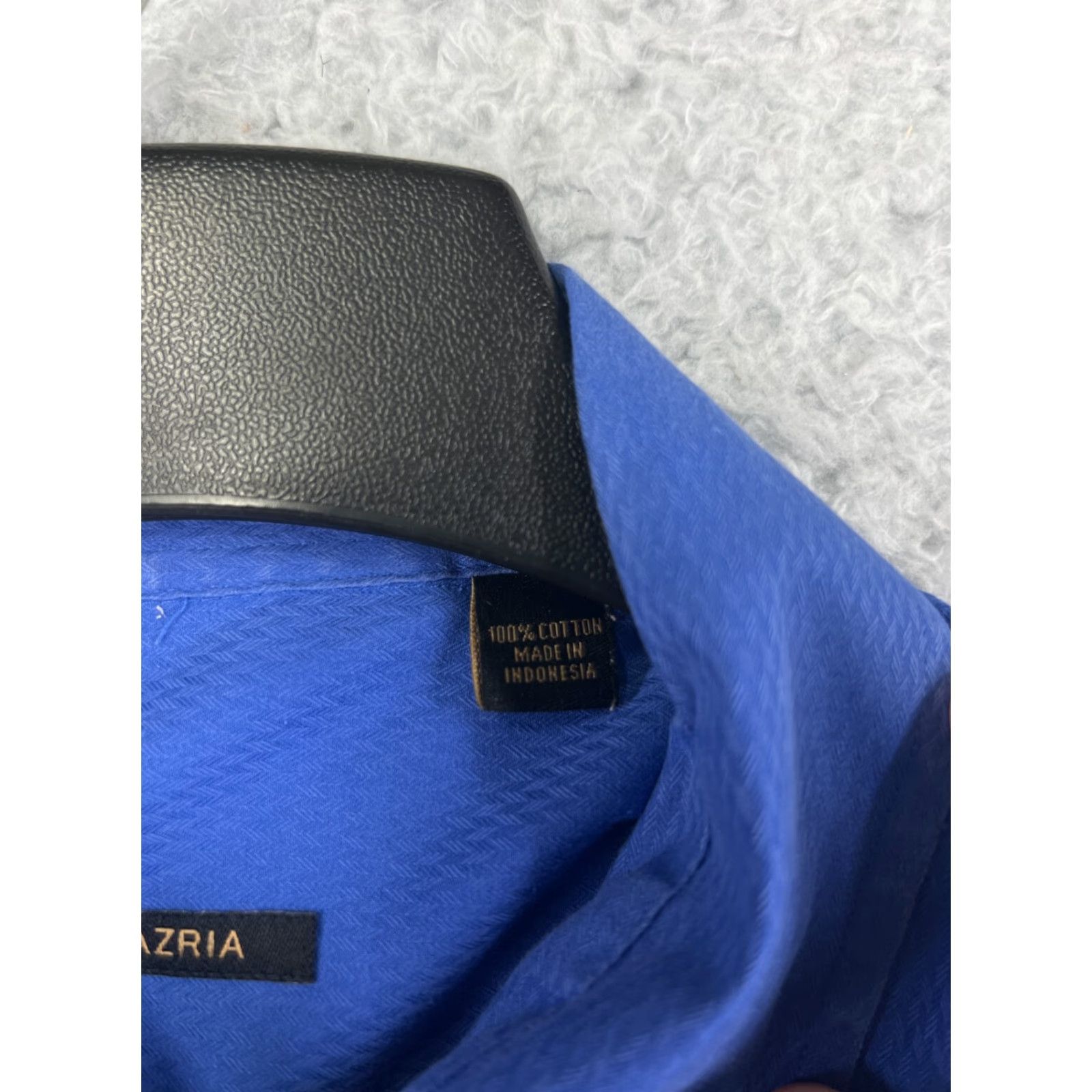 Bcbgmaxazria BCBGMAXAZRIA Shirt Mens Large Blue Dress Button Up 100% Cotton Pocket Collared Size 42R - 4 Thumbnail