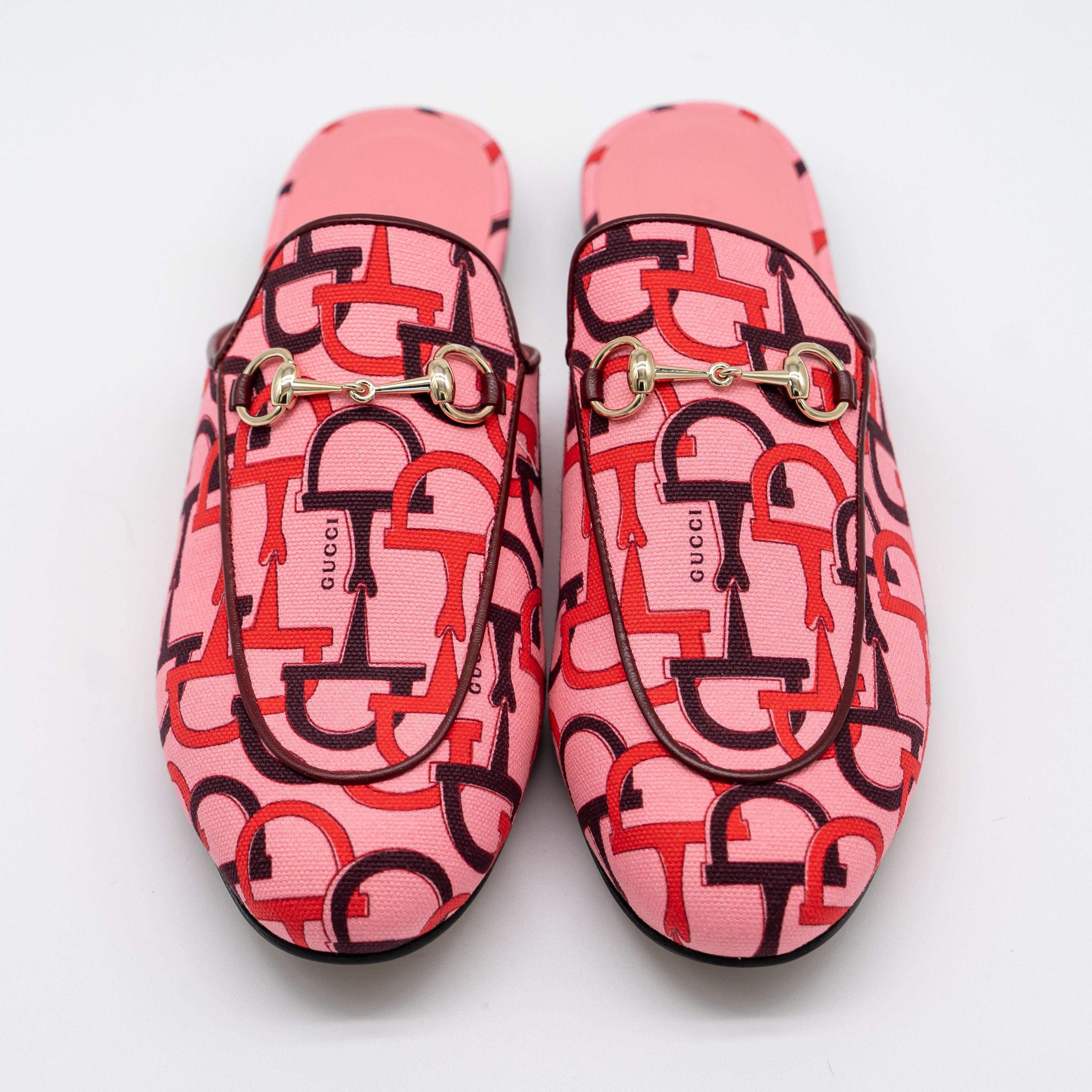Gucci Gucci Princetown Horsebit Print Mules Slip On Pink Size US 9.5 / IT 39.5 - 3 Thumbnail