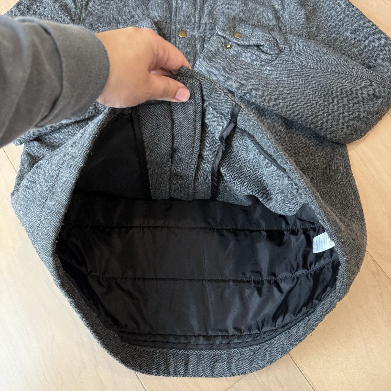 Billy Reid Billy Reid Shirt Jacket Small Gray Black Herringbone LS Size US S / EU 44-46 / 1 - 5 Thumbnail