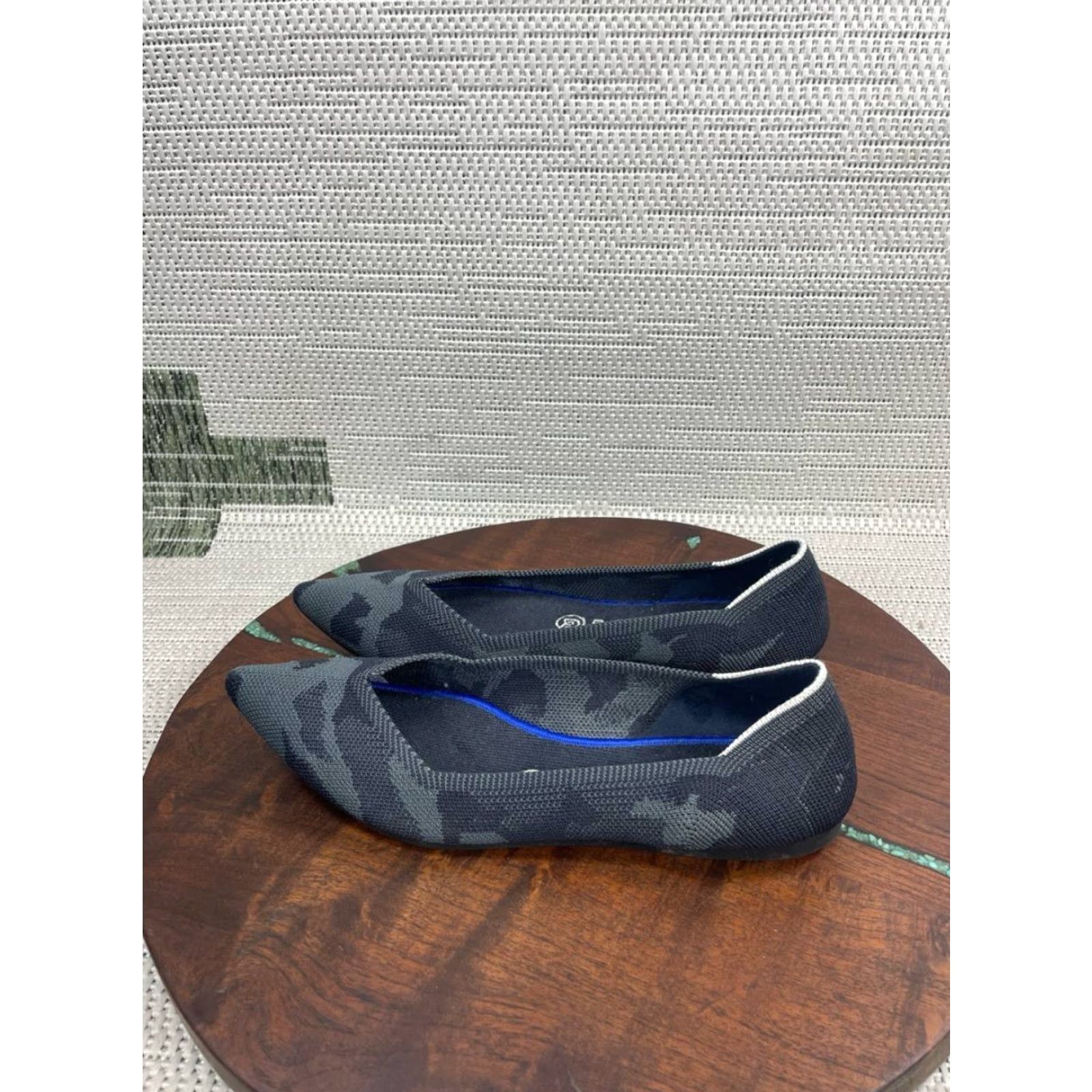 Rothy's Rothy’s Flat Womens Size 8.5 The Point Dark Grey Camo Ballet Pointed Toe Slip On Shoes Women Casual Knit Textile Rubber Lining Logo M Size US 6 / IT 36 - 5 Thumbnail